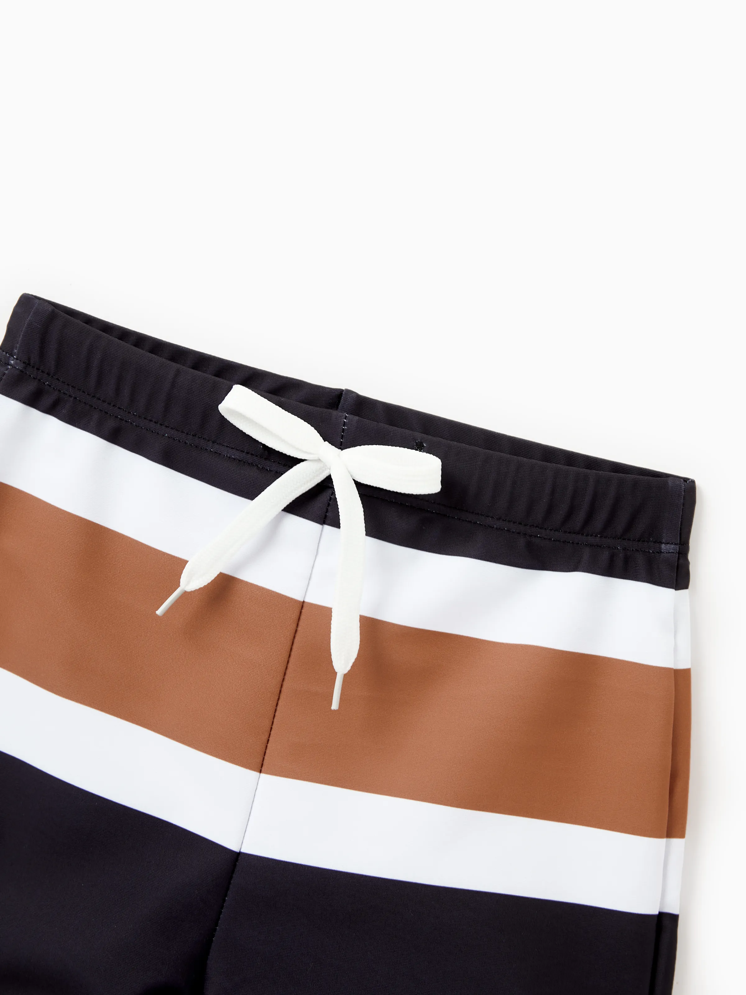 Mommy & me Color Block Swimsuits Striped Bikini & Swim Trunks Set Color block - Image 15