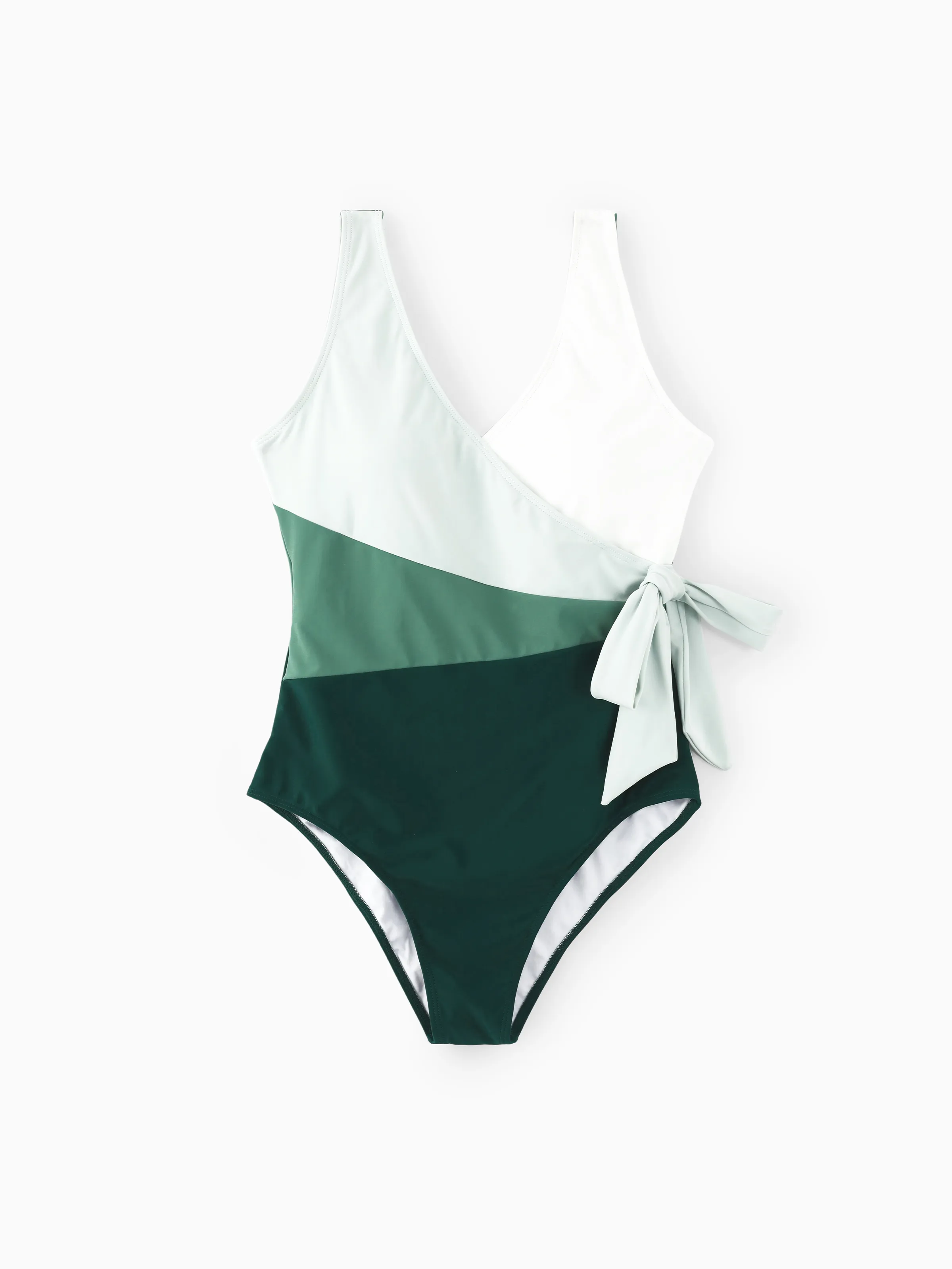 Mommy & me Colorblock Wrap Side V-Neck Swimsuit MultiColour - Image 2