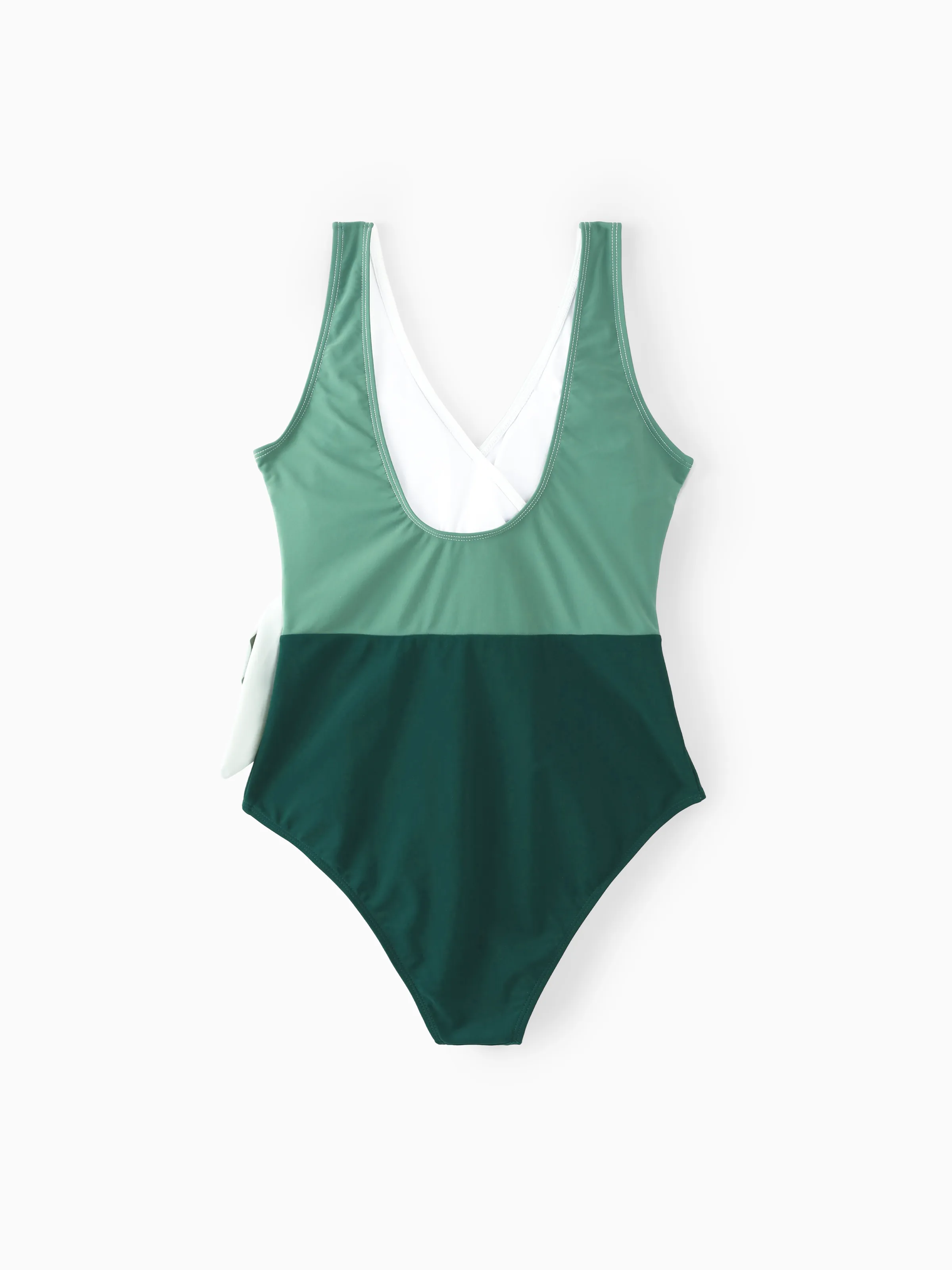 Mommy & me Colorblock Wrap Side V-Neck Swimsuit MultiColour - Image 3