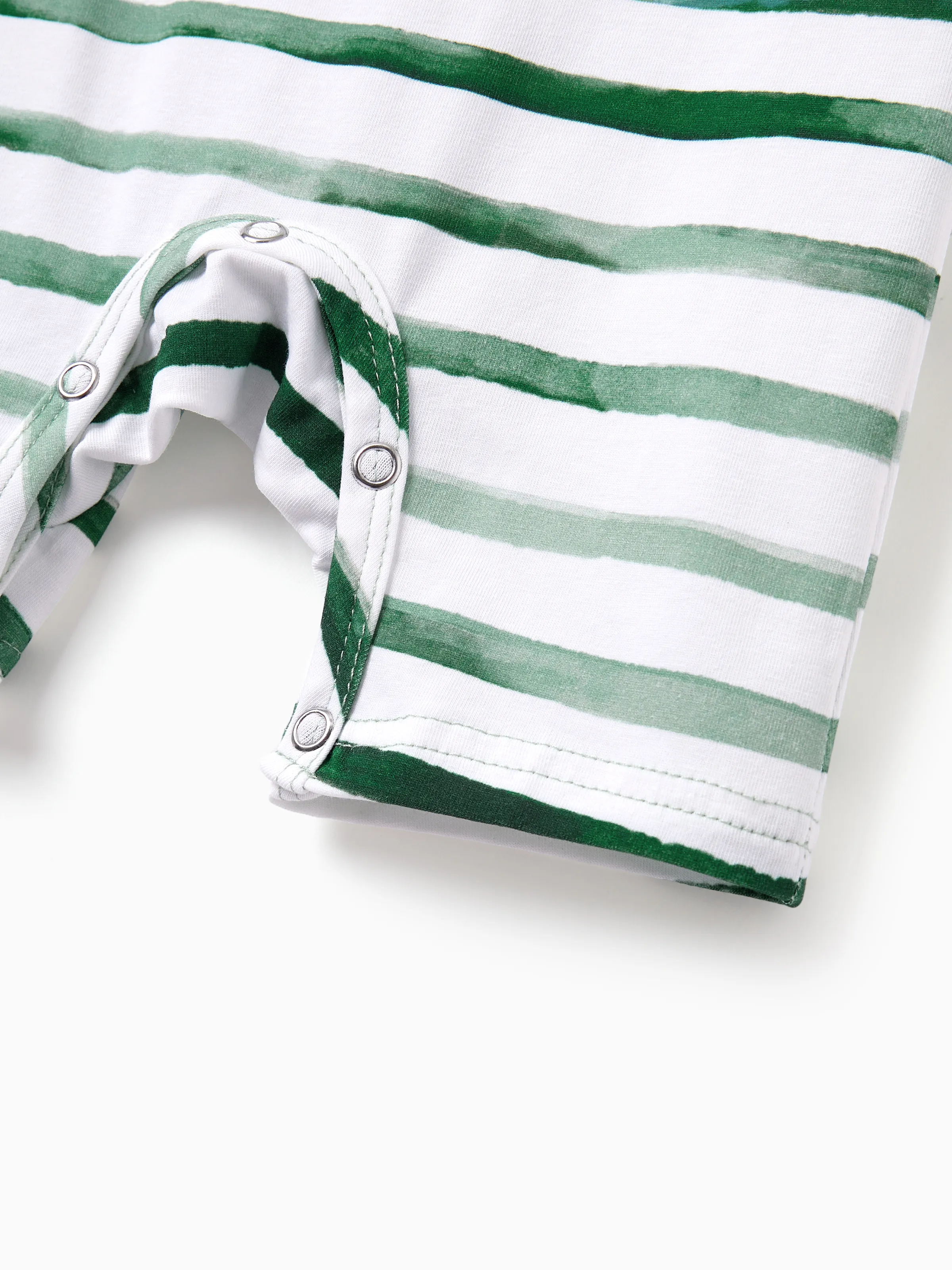 Mommy & me Cotton Outfits Set Green Striped T-Shirt and Dress Set for Dad, Mom, Kids & Baby, Perfect for Summer Family Outings & Photos Green - Image 29