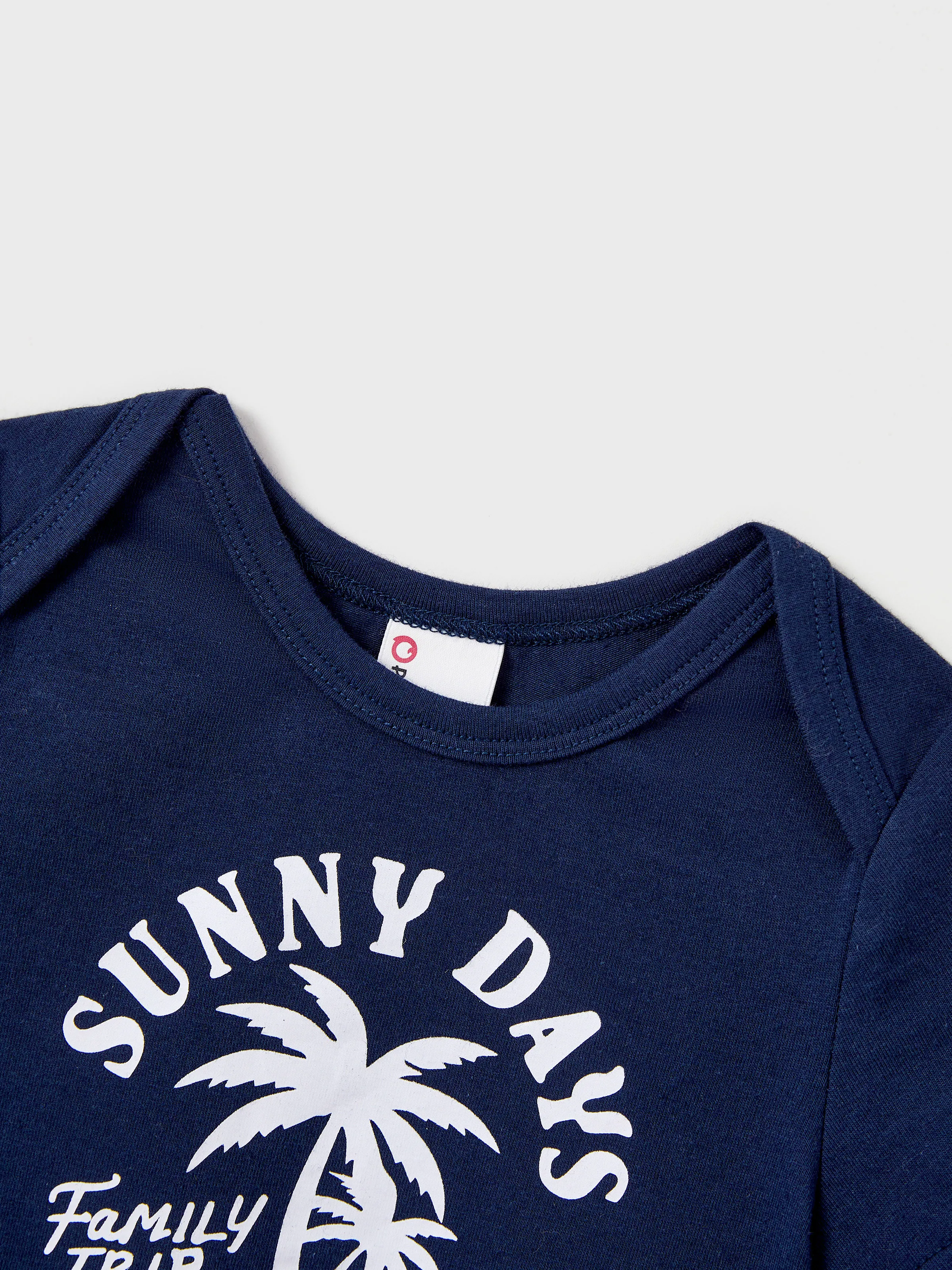 Mommy & me Cotton T-Shirt & Dress Set – Sunny Days Palm Print for Dad, Mom, Baby & Toddler, Perfect for Summer Vacations & Family Outings Tibetan blue - Image 20