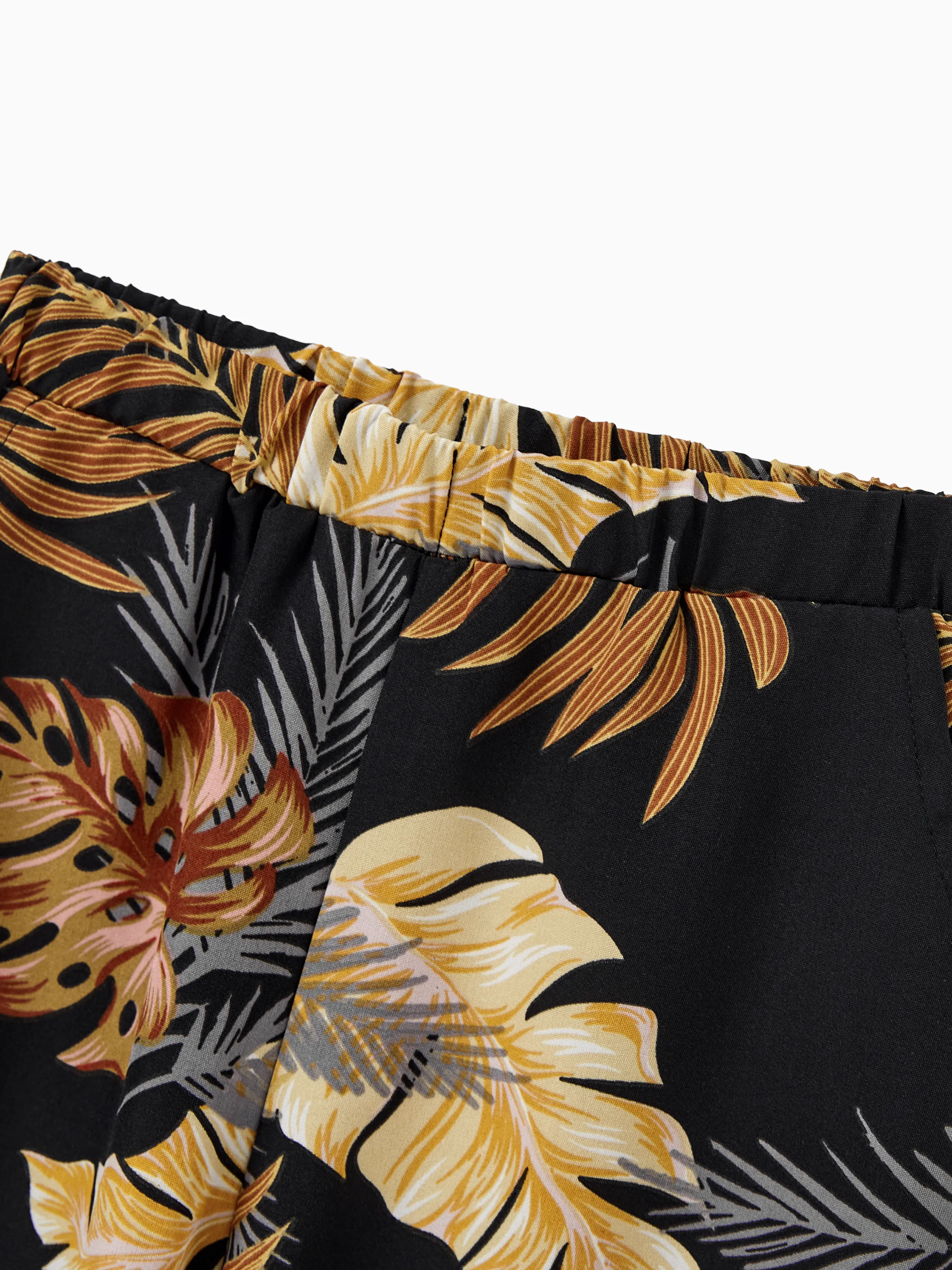 Mommy & me Floral Print Beach Wear Camisole top and Wide-Leg Pants Set for Summer Vacation Family Looks Black+White - Image 17