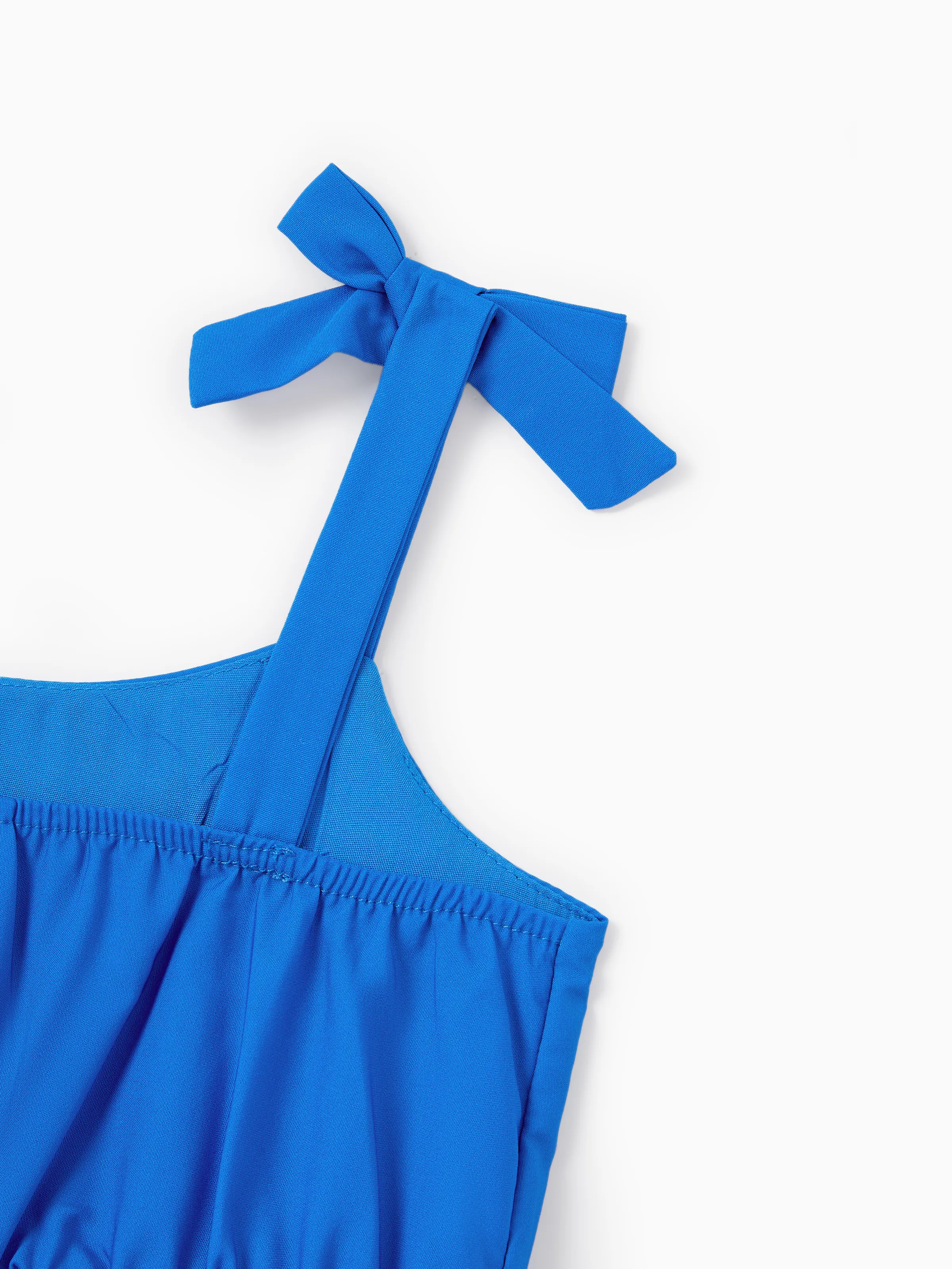 Mommy & me Outfits Set Floral Sleeveless Dress or Short-sleeve T-shirt Blue - Image 11