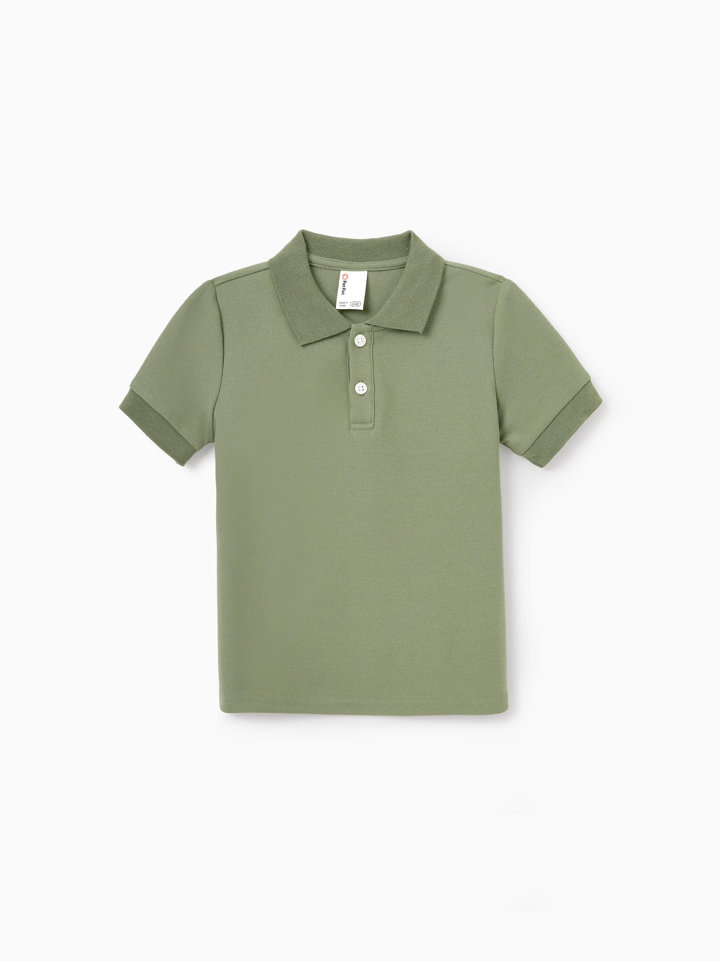 Mommy & me Polo Collar Short-sleeve Shirt or V-neck Strappy Mesh Dress Green - Image 26