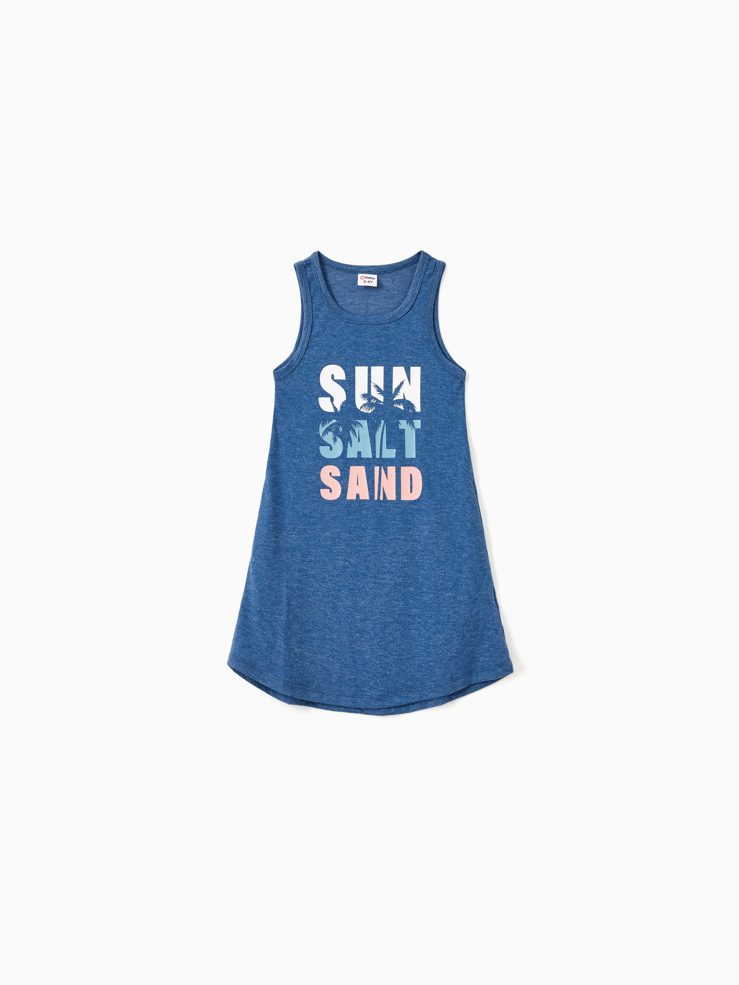 Mommy & me Sets Blue Tank Flowy A-Line Tank Dress with Pockets Blue - Image 10