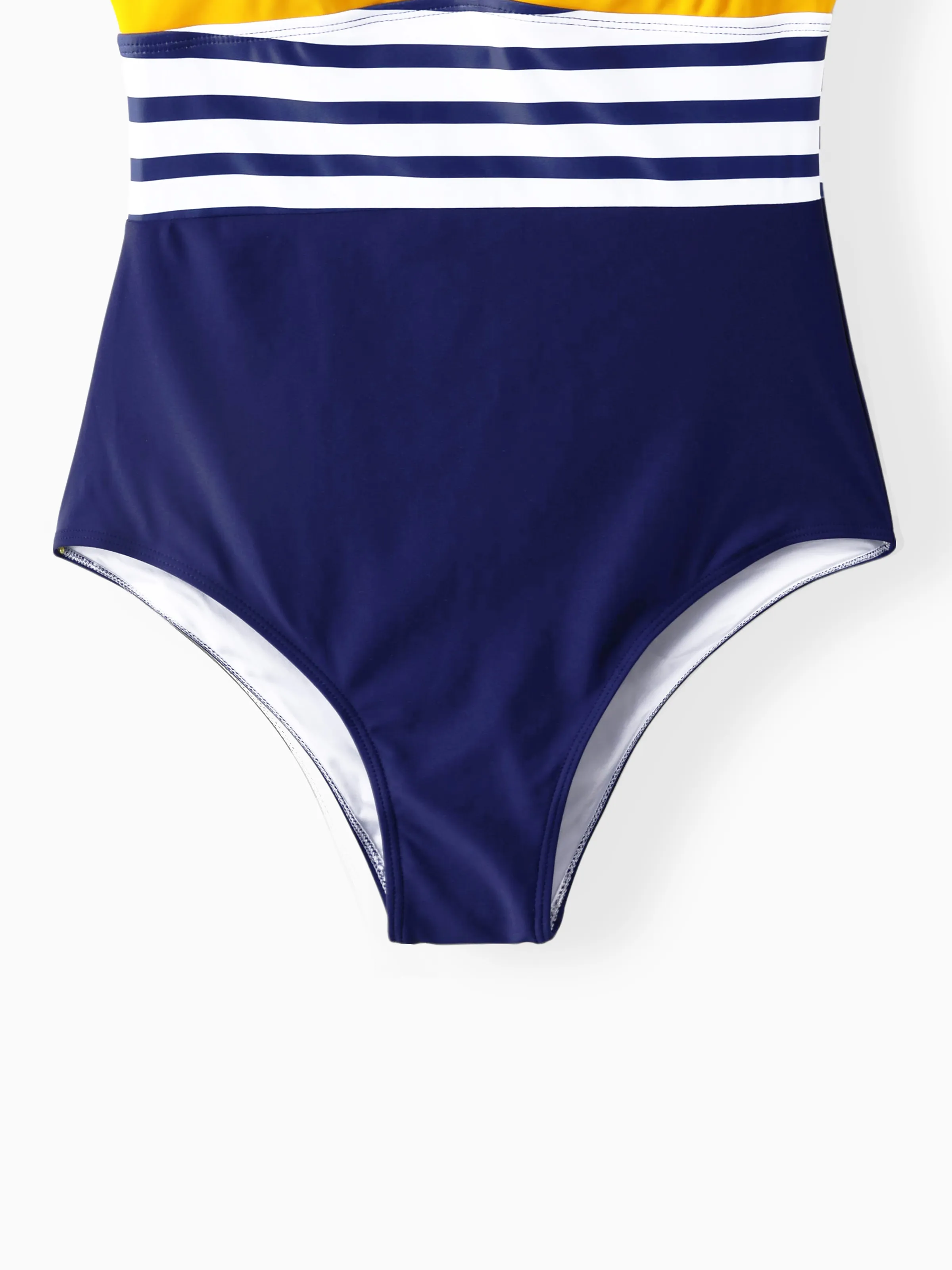 Mommy & me Stripe & Colorblock Spliced One Piece Swimsuit - Image 6