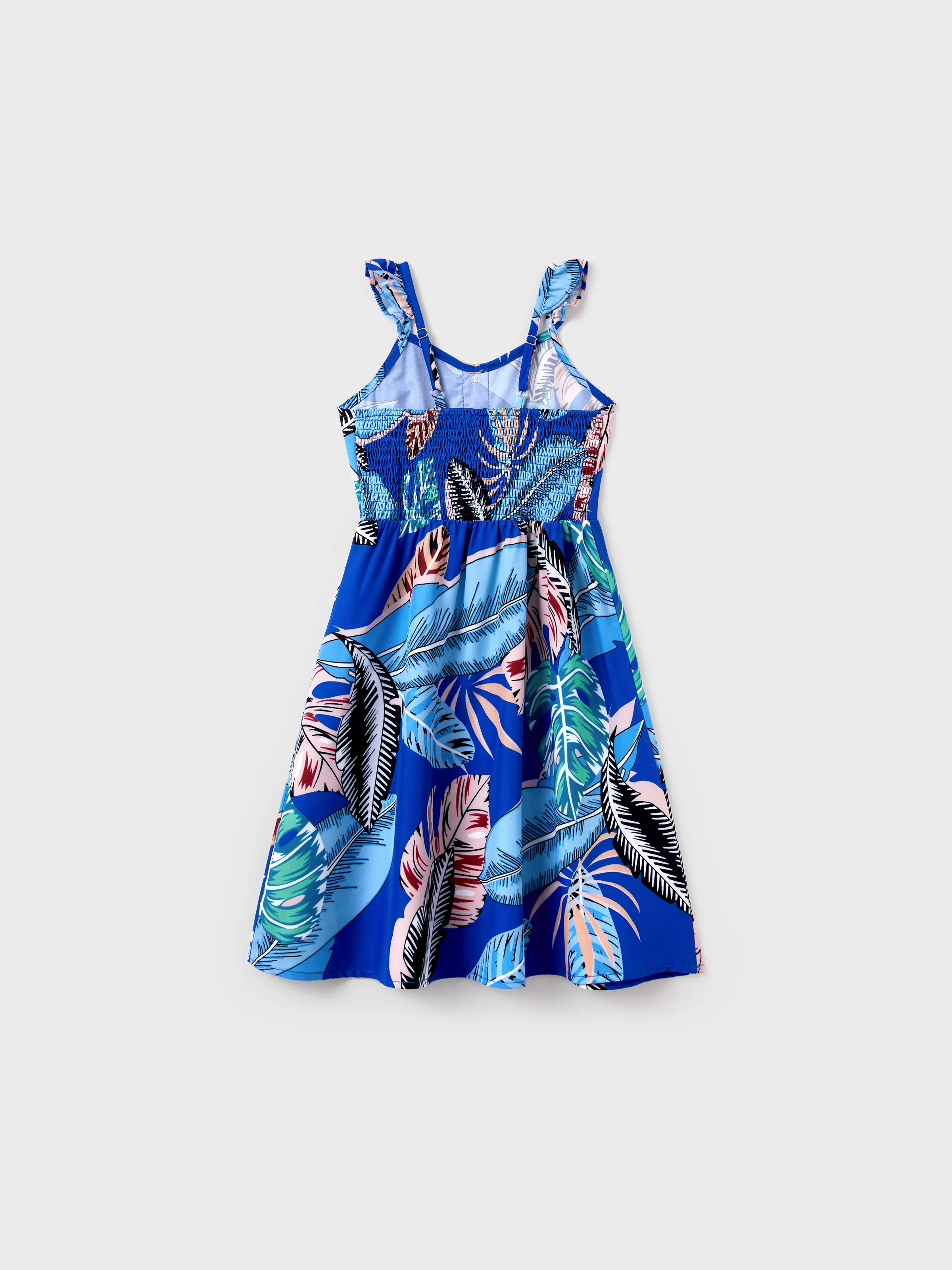 Mommy & me Tropical Dress & T-shirt Set – Blue Floral Print for Dad, Mom, Girls & Baby, Perfect for Summer Vacations and Family Photos Blue - Image 13