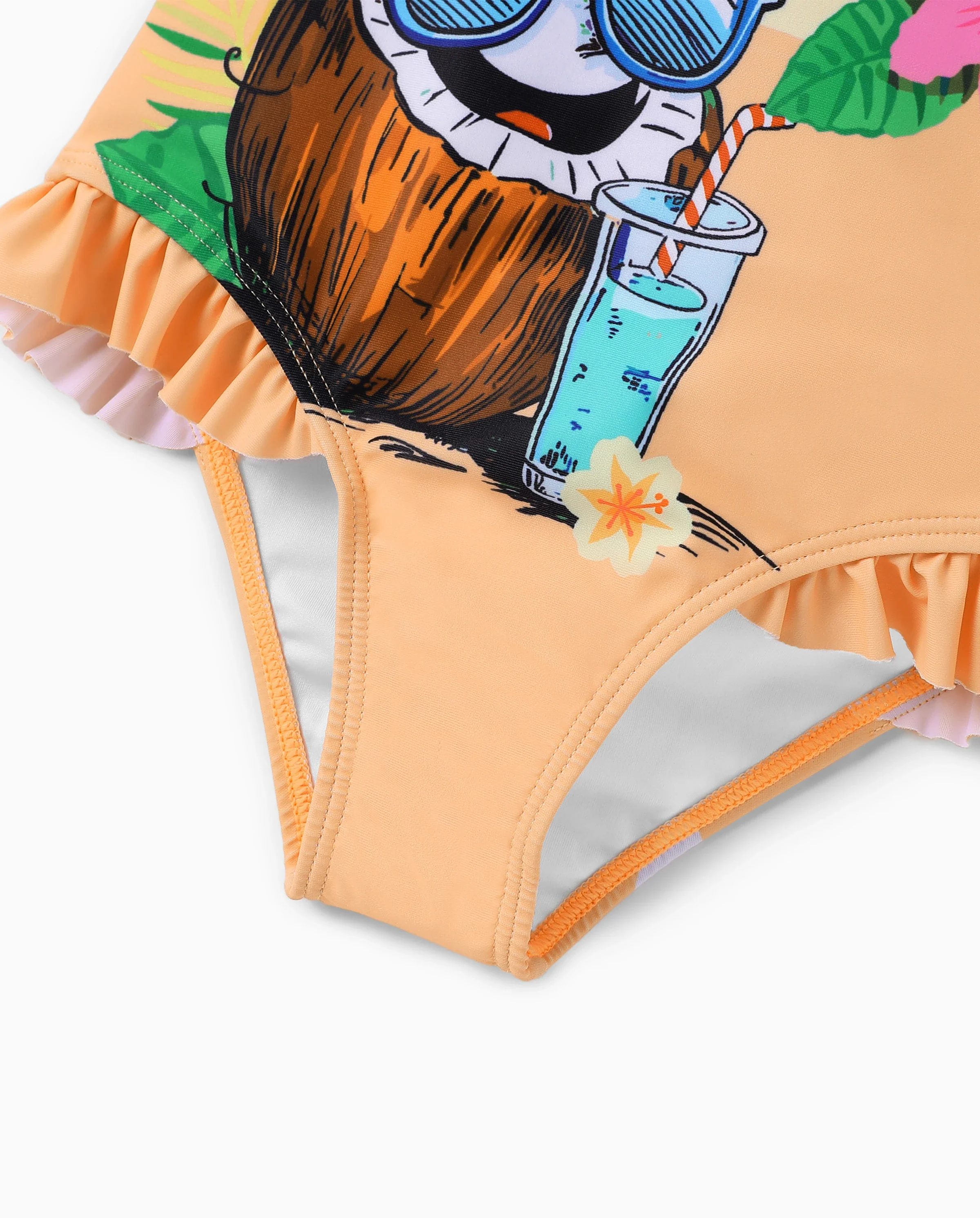 Mommy & me Tropical Palm Print Swim Trunks or Long Sleeve Rash Guard Swimsuit Turquoise - Image 6
