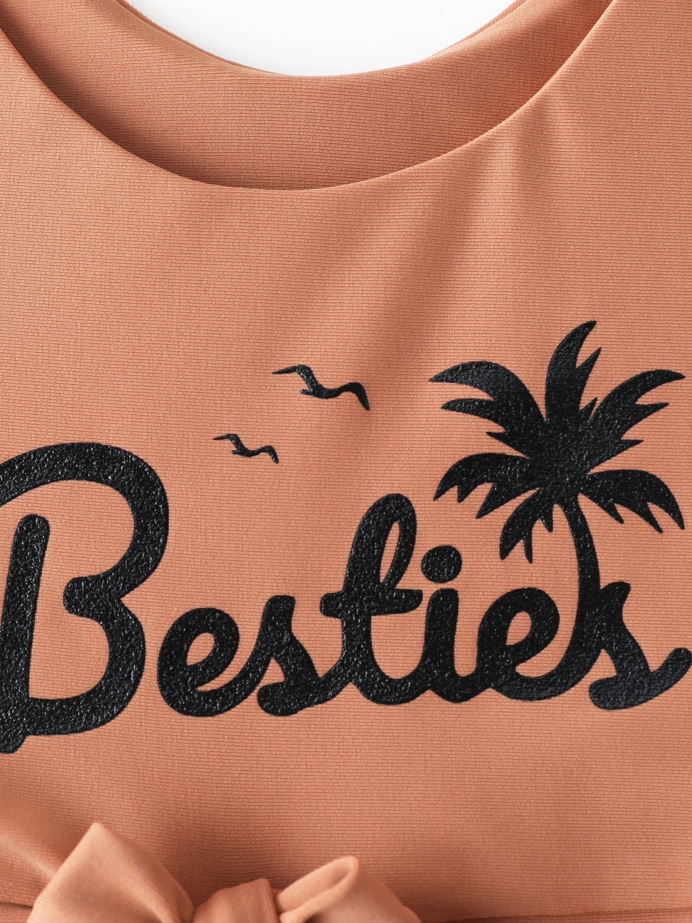 Mommy & me Besties Printed Crop Tank Bikini Khaki - Image 11