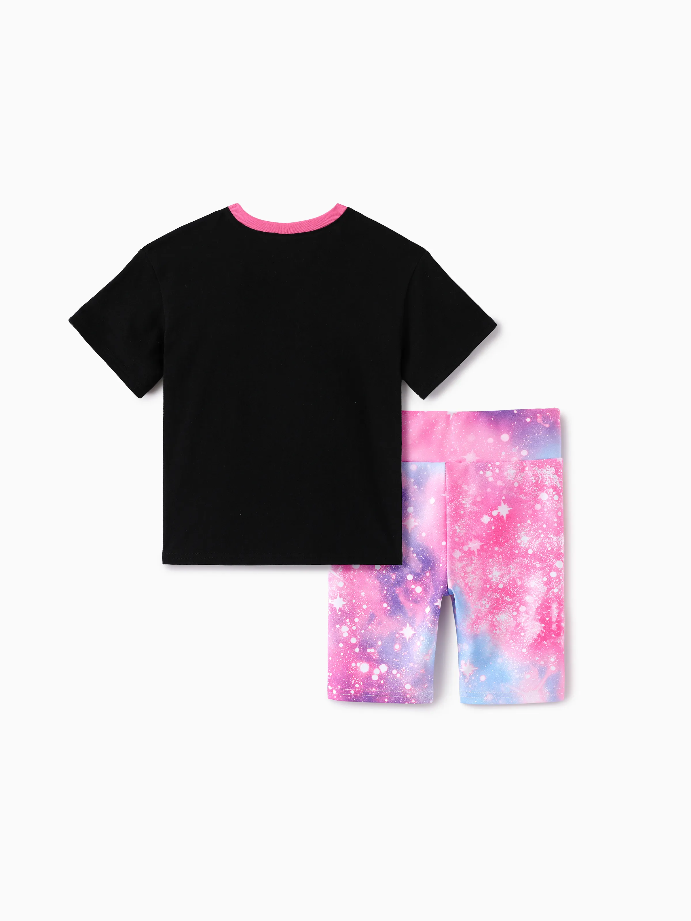 NEON Pop Toddler/Kid Girl Biker Shorts Set Black - Image 3