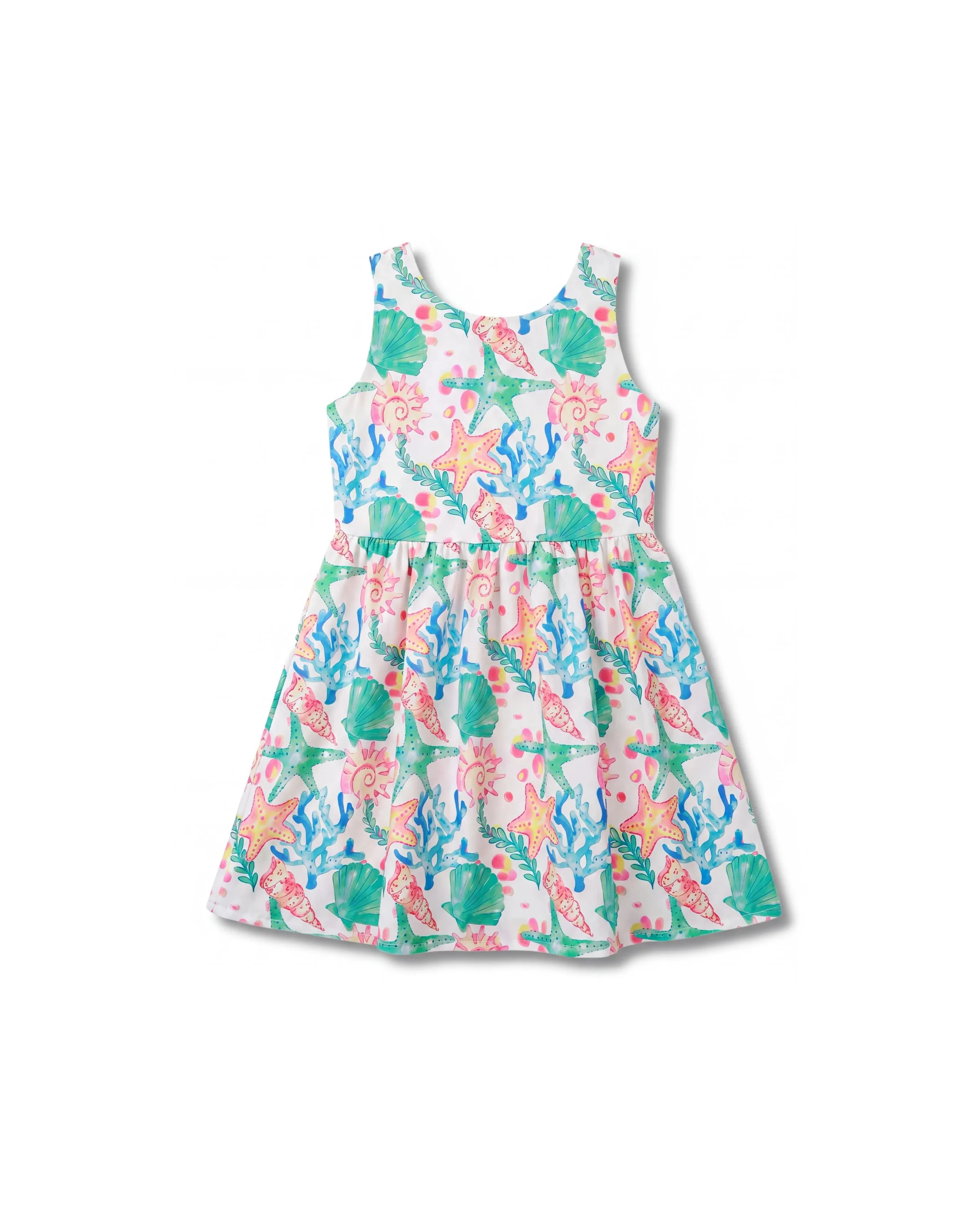 Ocean Vibes Toddler Girl Crossback Dress Green - Image 5