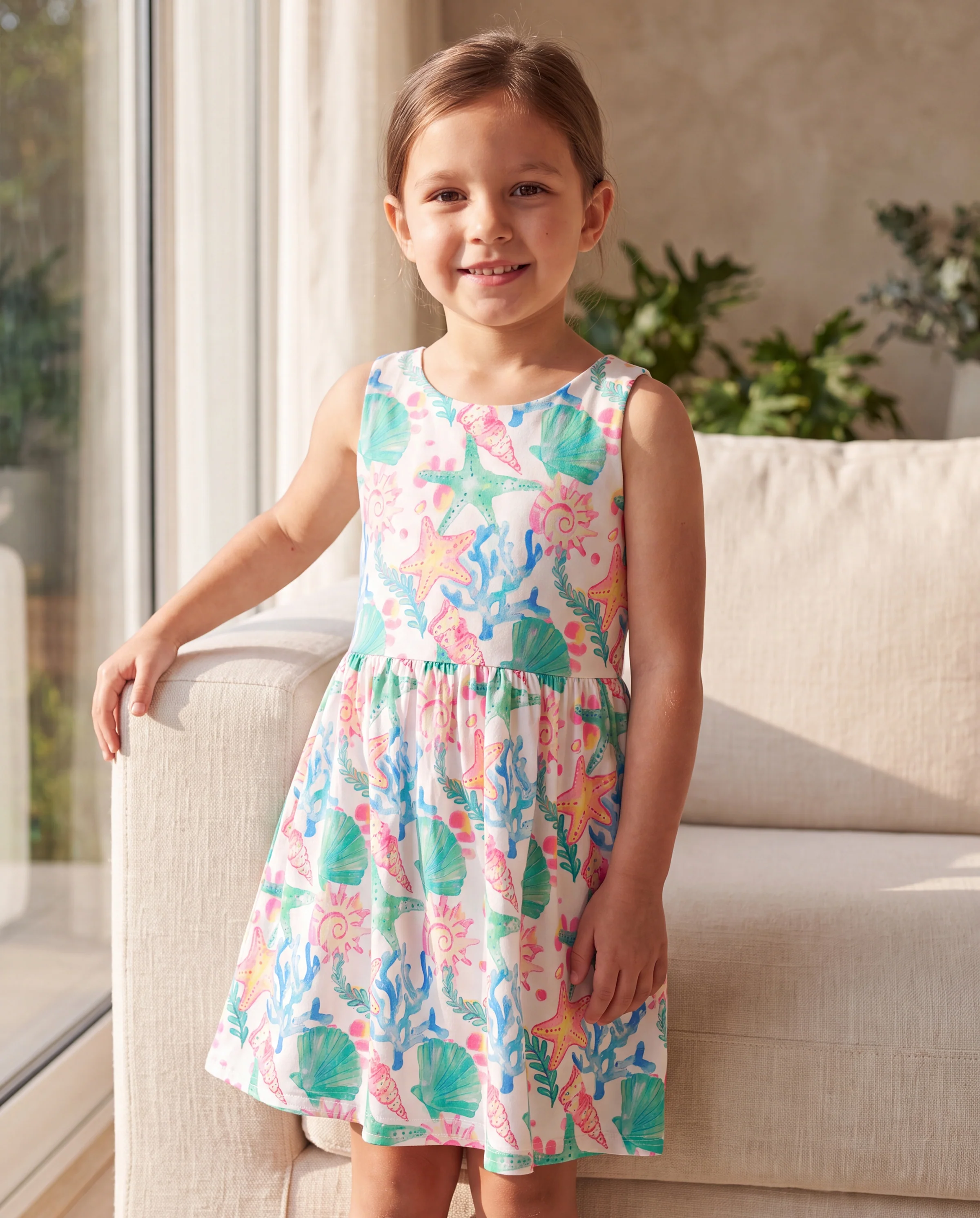 Ocean Vibes Toddler Girl Crossback Dress Green - Image 6