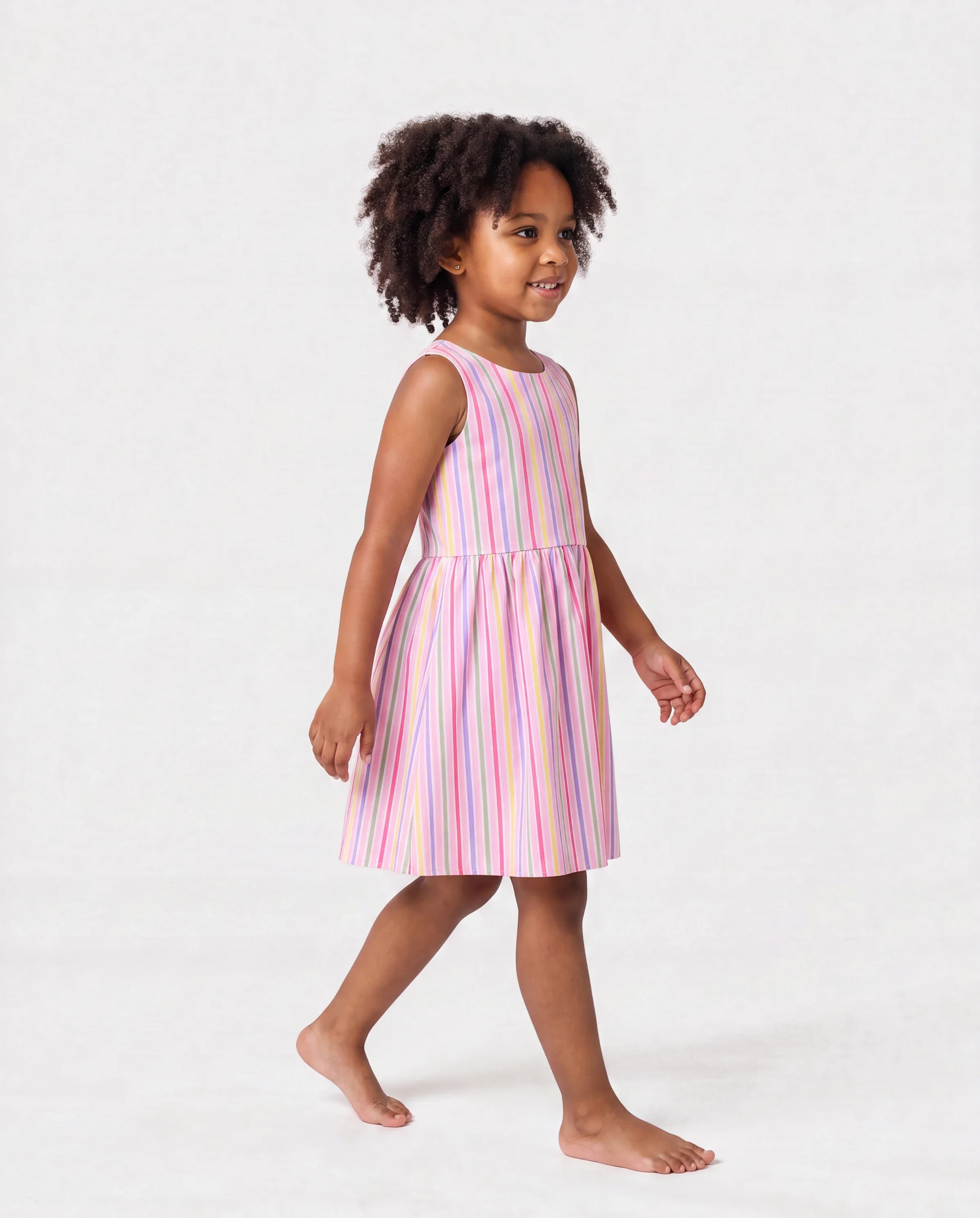 Ocean Vibes Toddler Girl Crossback Dress Pink - Image 2