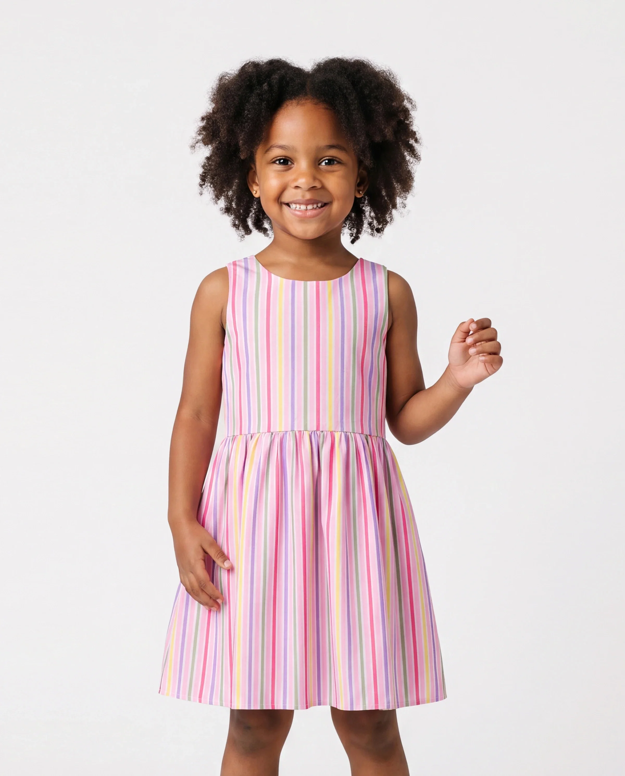 Ocean Vibes Toddler Girl Crossback Dress Pink - Image 3