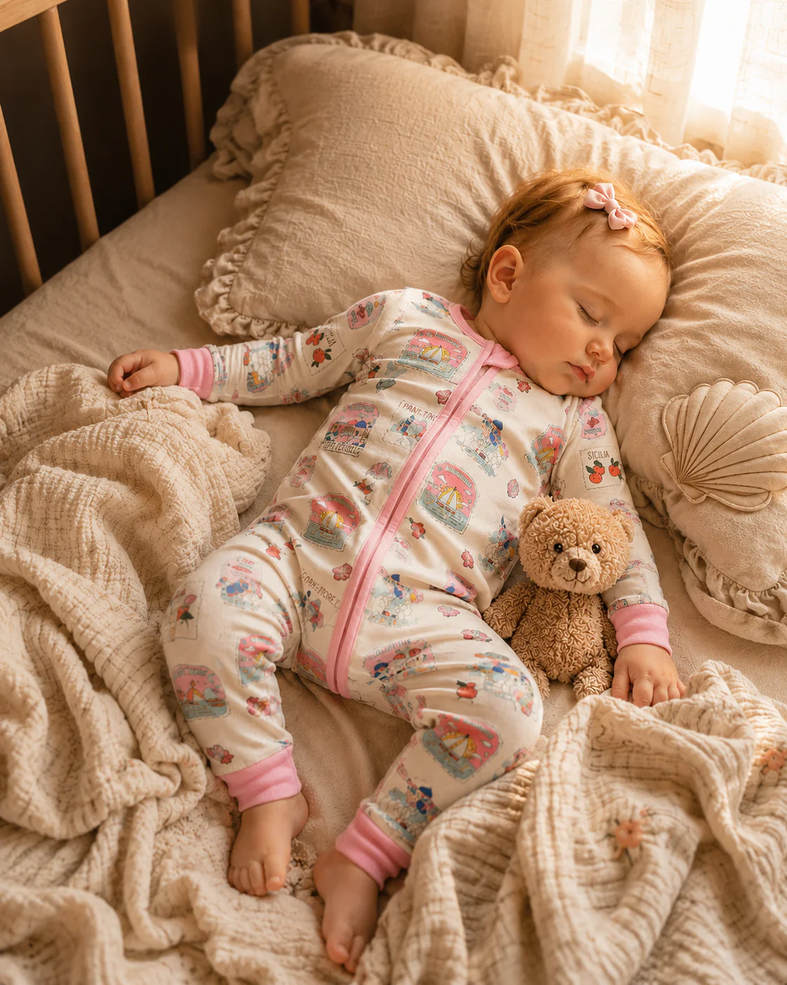 Little Explorers Bamboo Zip-Up Baby Pajamas - Image 3
