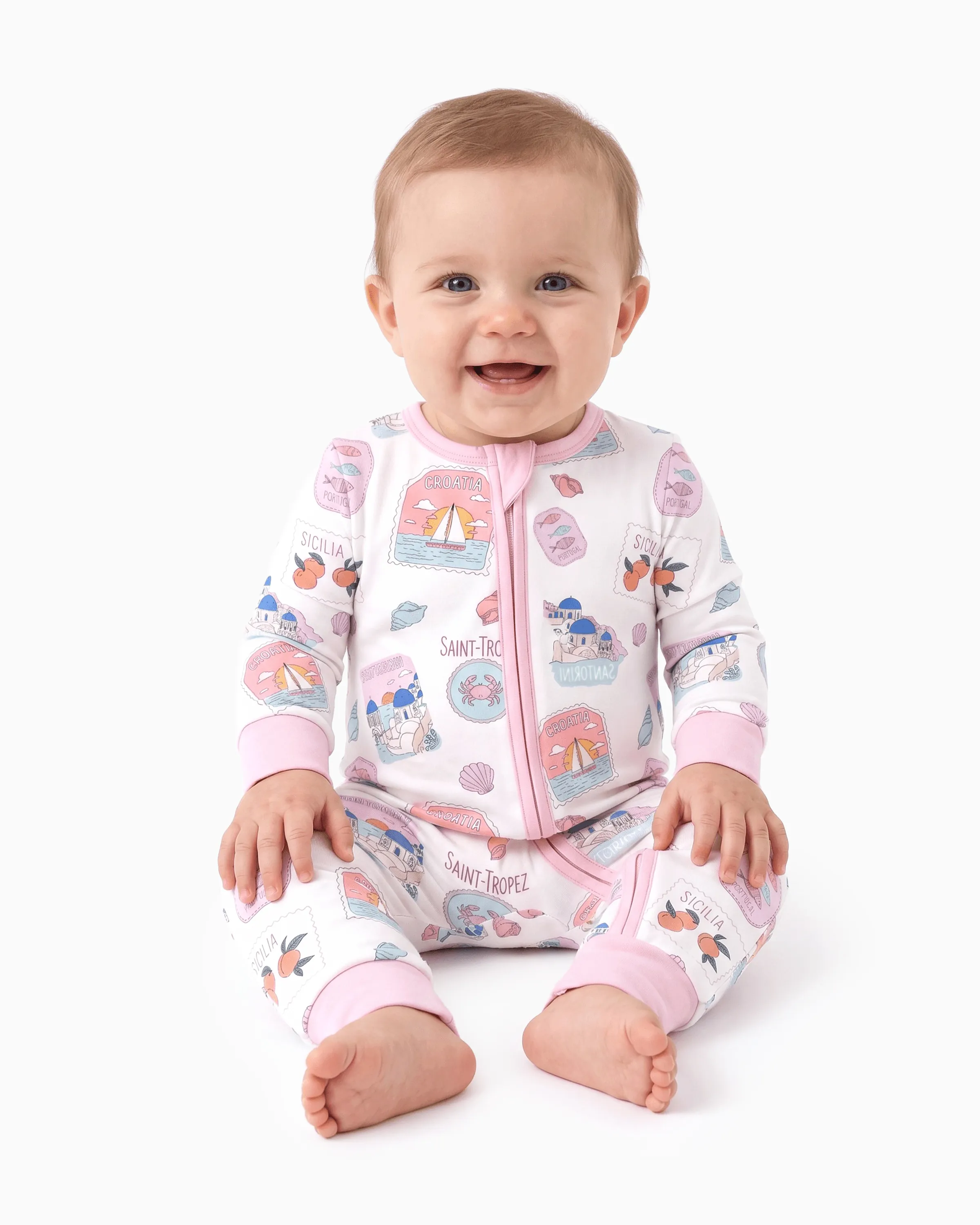Little Explorers Bamboo Zip-Up Baby Pajamas - Image 4