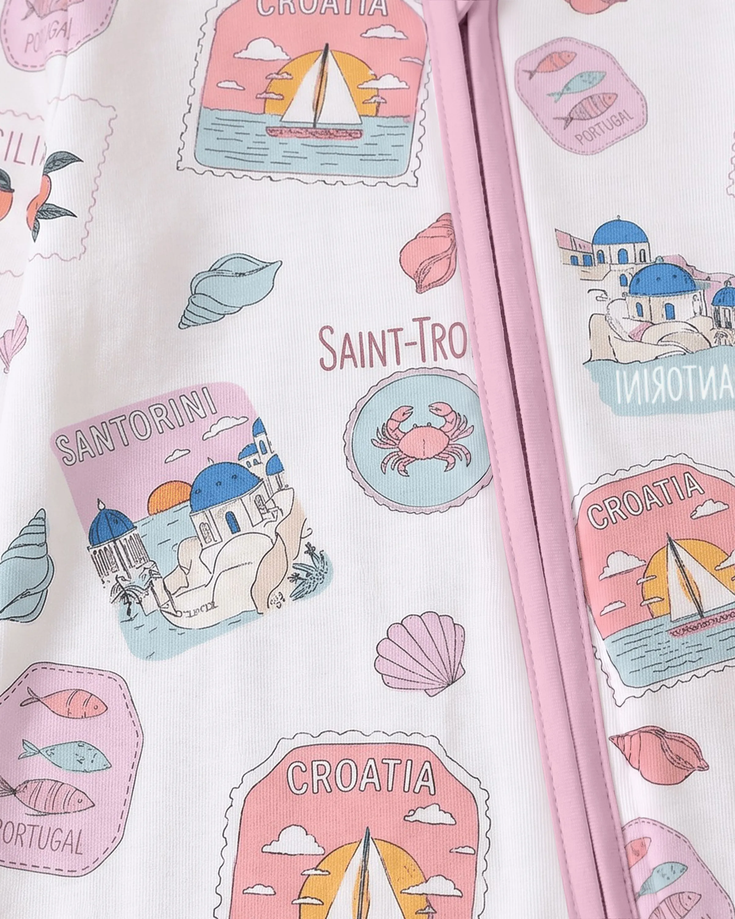 Little Explorers Bamboo Zip-Up Baby Pajamas - Image 8