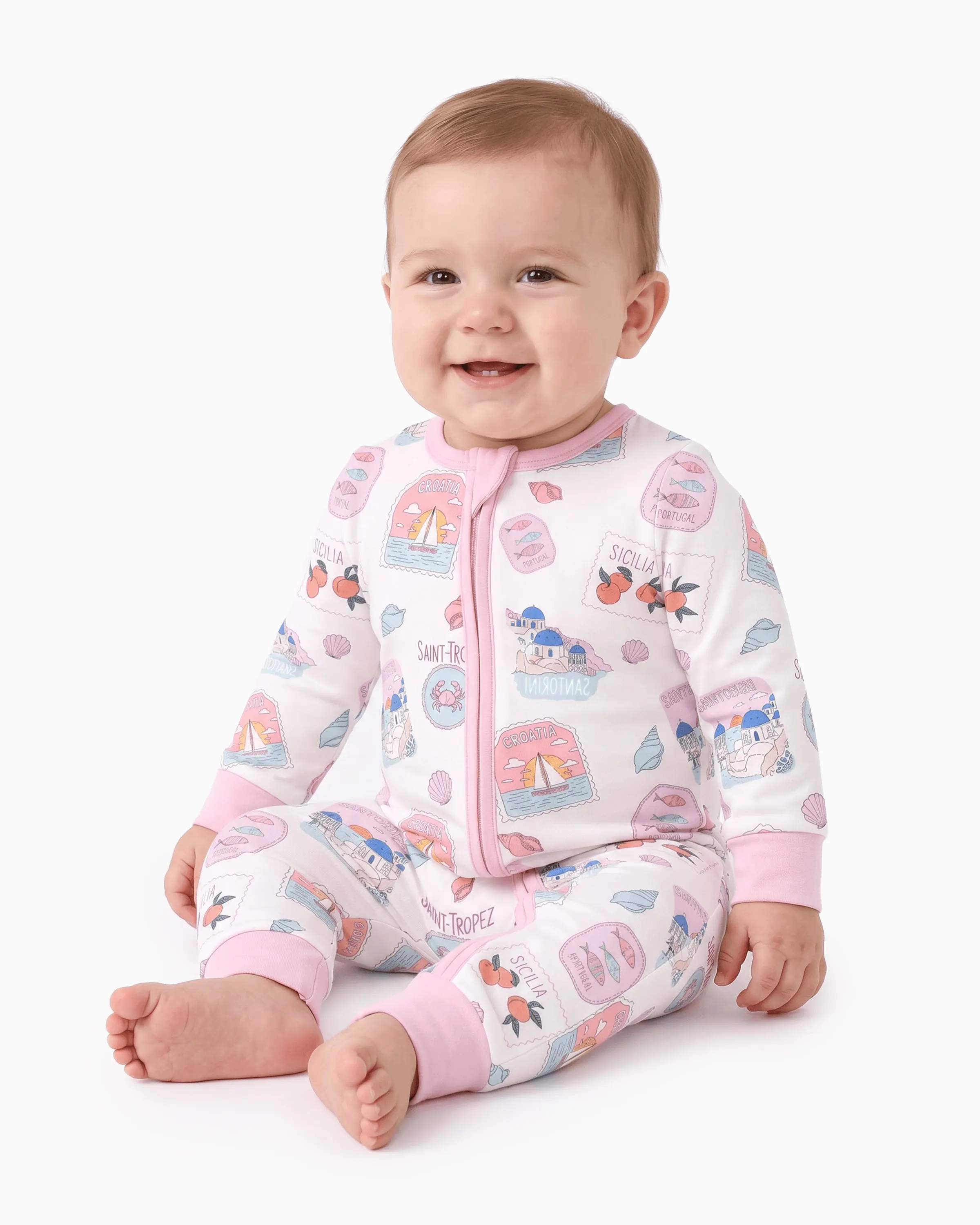 Little Explorers Bamboo Zip-Up Baby Pajamas - Image 9