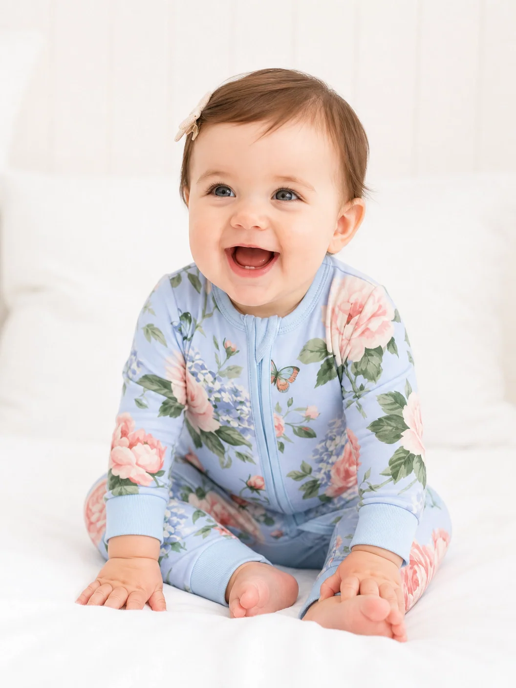 Bloom & Blossoms Bamboo Zip-Up Baby Pajamas - Image 3