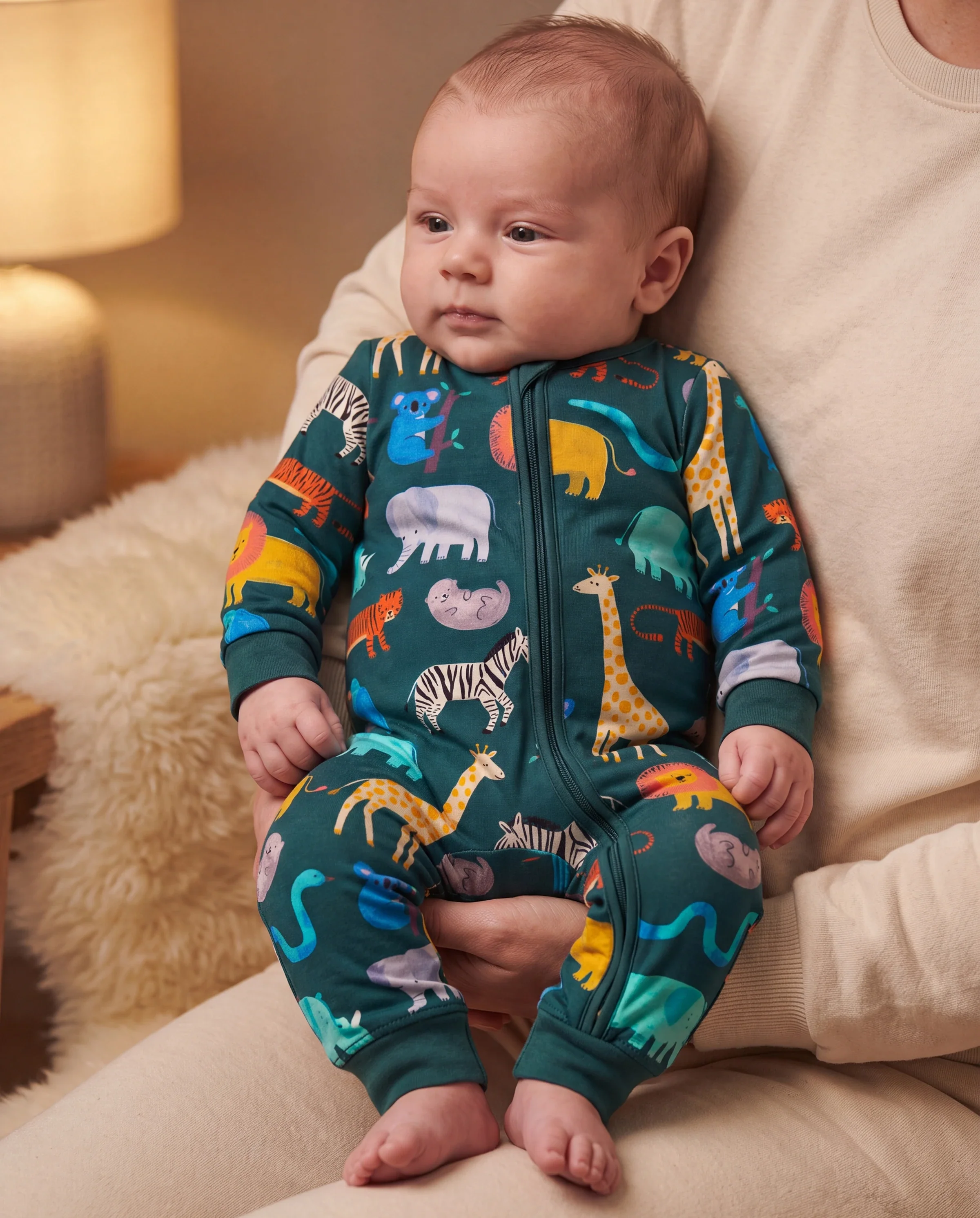 Little Explorers Bamboo Zip-Up Baby Pajamas - Image 6