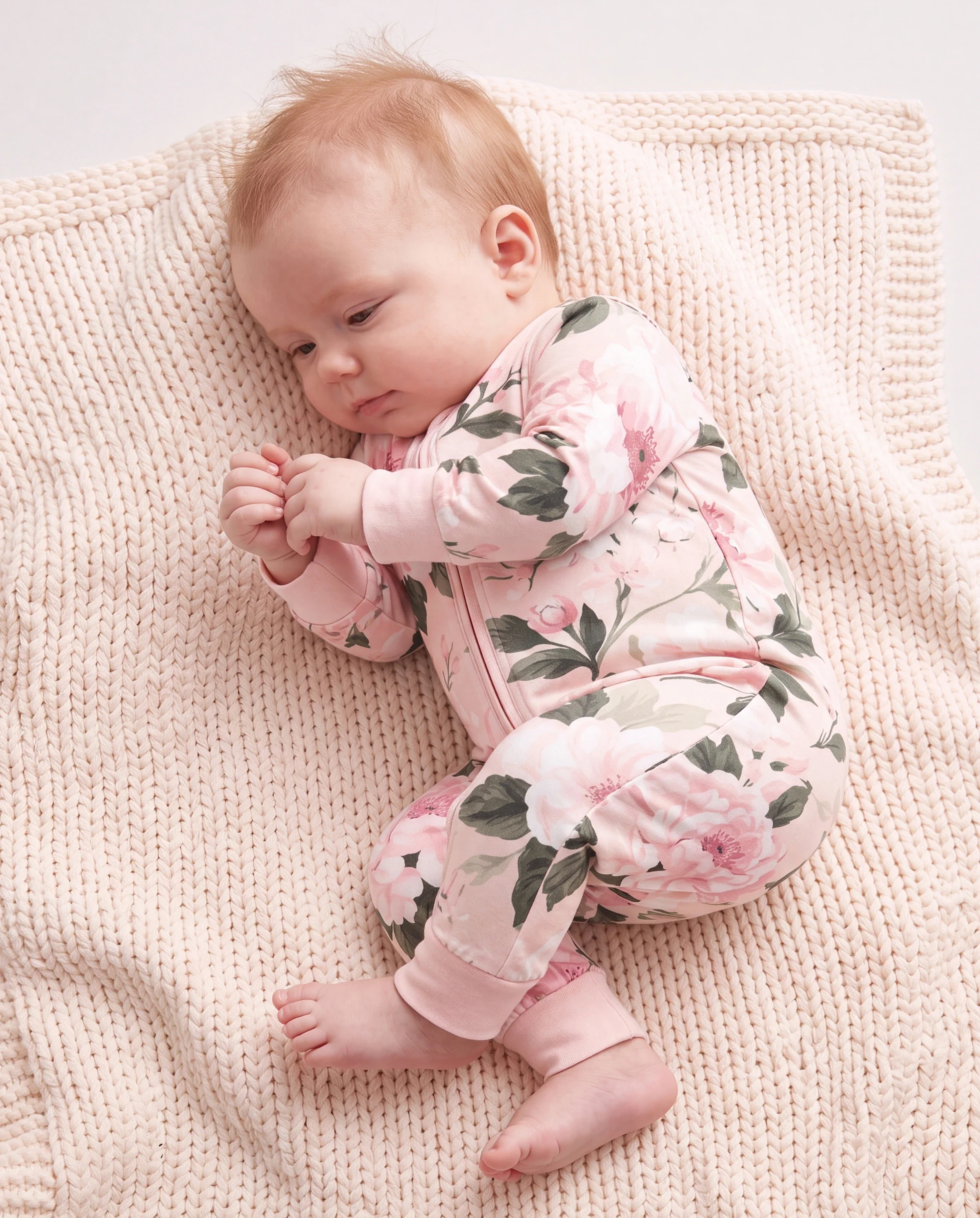 Bloom & Blossoms Bamboo Zip-Up Baby Pajamas - Image 3