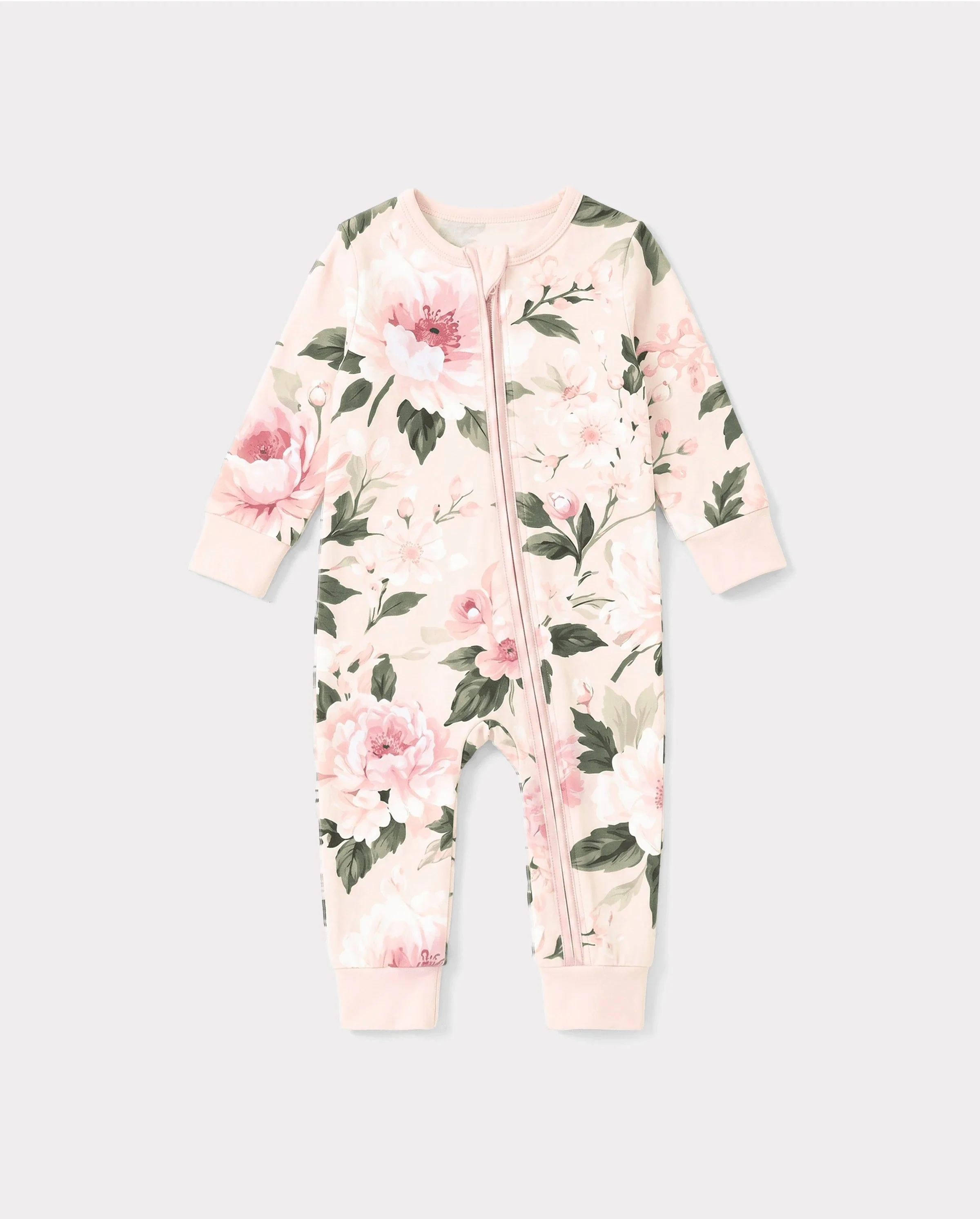 Bloom & Blossoms Bamboo Zip-Up Baby Pajamas - Image 5