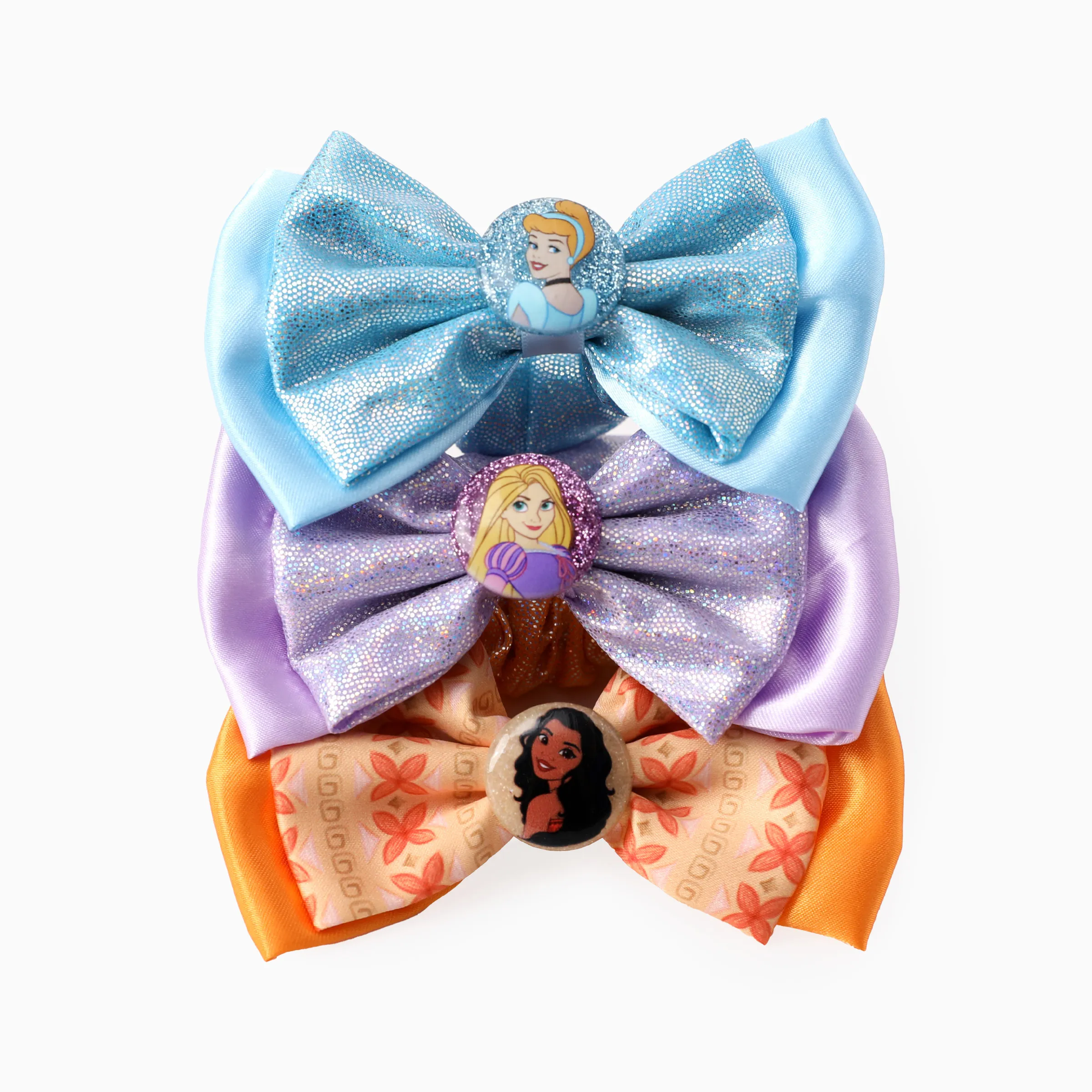 Disney Princess 3-Pack Bow Hair Scrunchies for Girls - Image 6