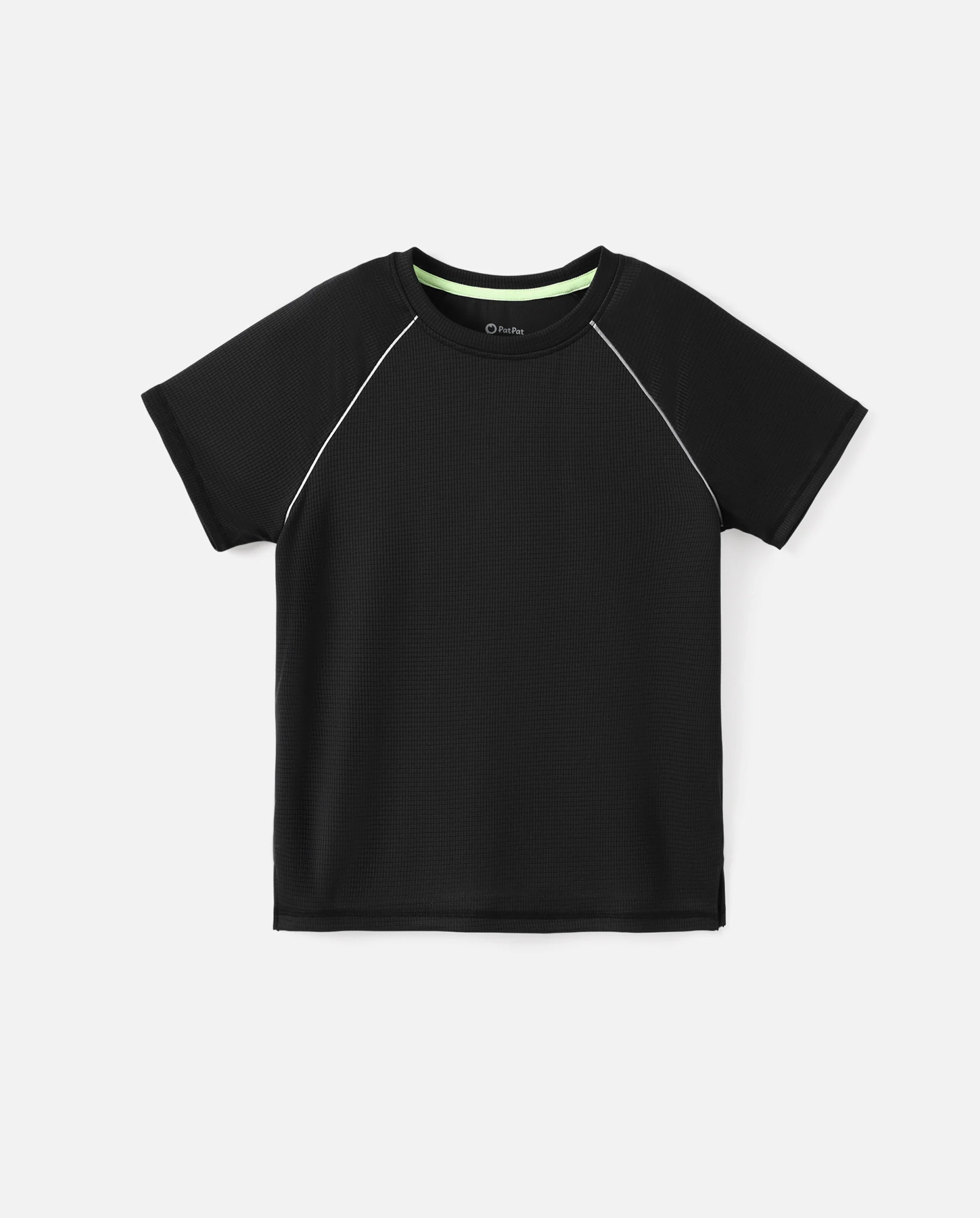 PatPat Lightflow Activewear Kid Boy Athletic Breathable Air-Grid Ultra Lightweight Short Sleeve T-Shirt Black - Image 6