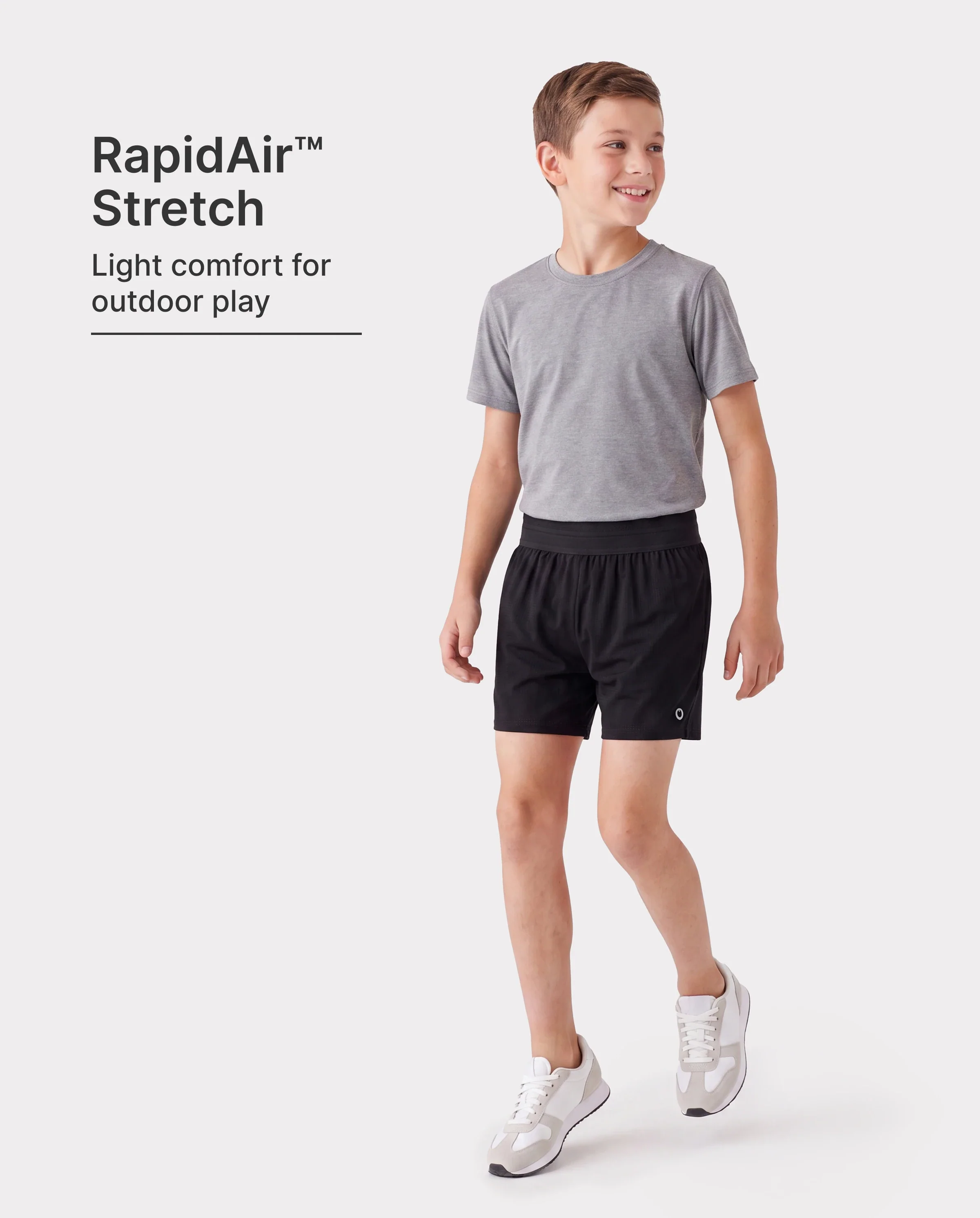 PatPat Lightflow Activewear Kid Boy athletic ultra light quick dry shorts Black - Image 2