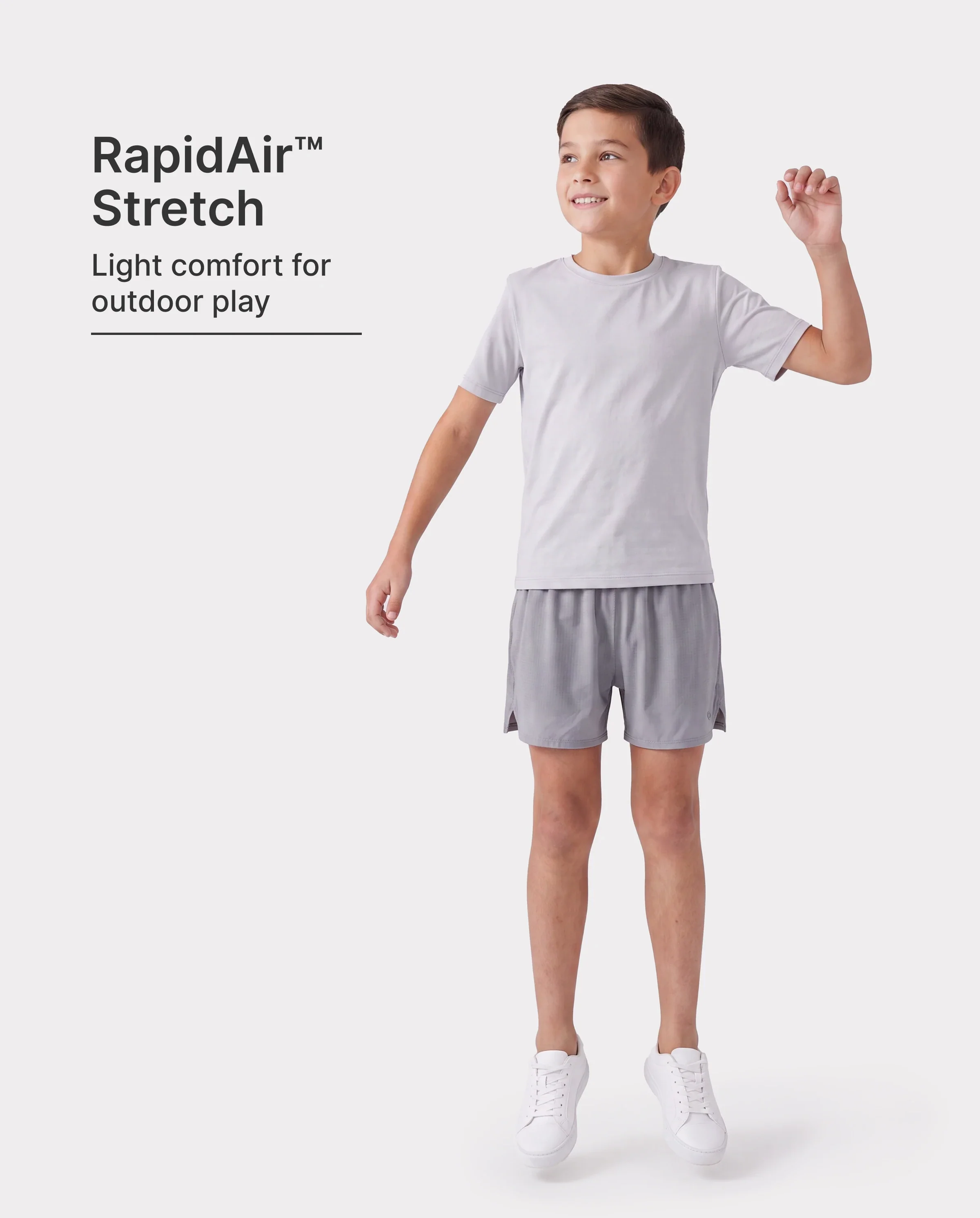PatPat Lightflow Activewear Kid Boy athletic ultra light quick dry shorts Grey - Image 2