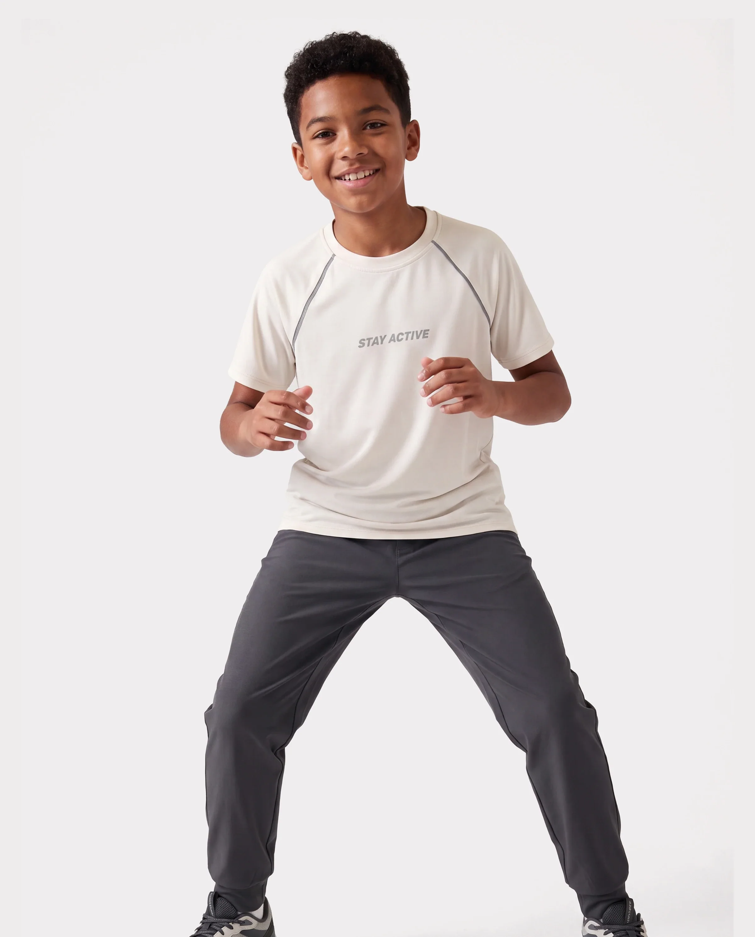PatPat Lightflow Activewear Kid Boy Athletic Ultra Lightweight & Quick Dry Short Sleeve T-Shirt Apricot - Image 4