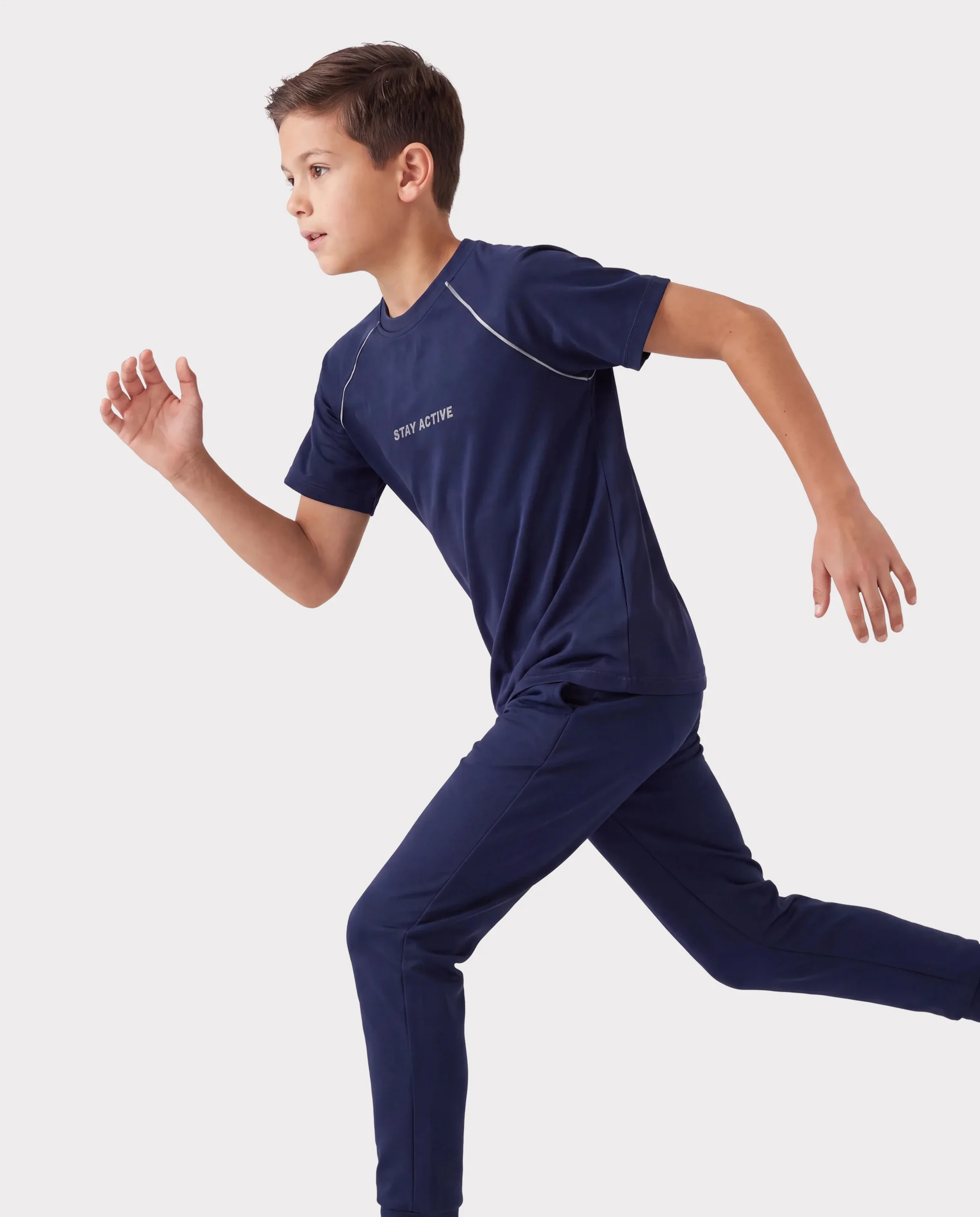 PatPat Lightflow Activewear Kid Boy Athletic Ultra Lightweight & Quick Dry Short Sleeve T-Shirt Deep Blue - Image 4