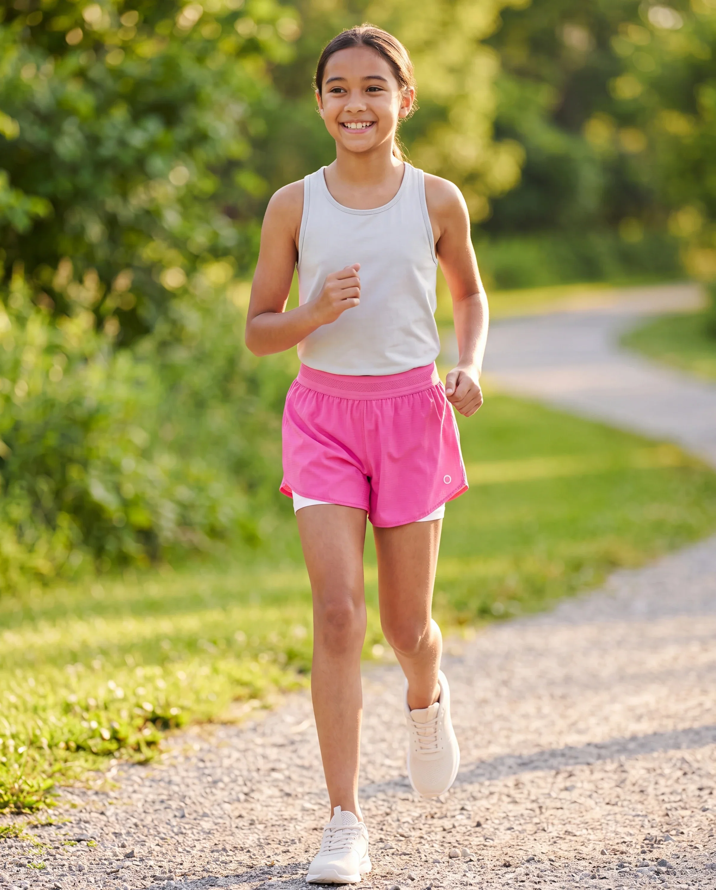 PatPat Lightflow Activewear kid girl athletic ultra light quick dry active shorts with bamboo viscose liner Hot Pink - Image 6