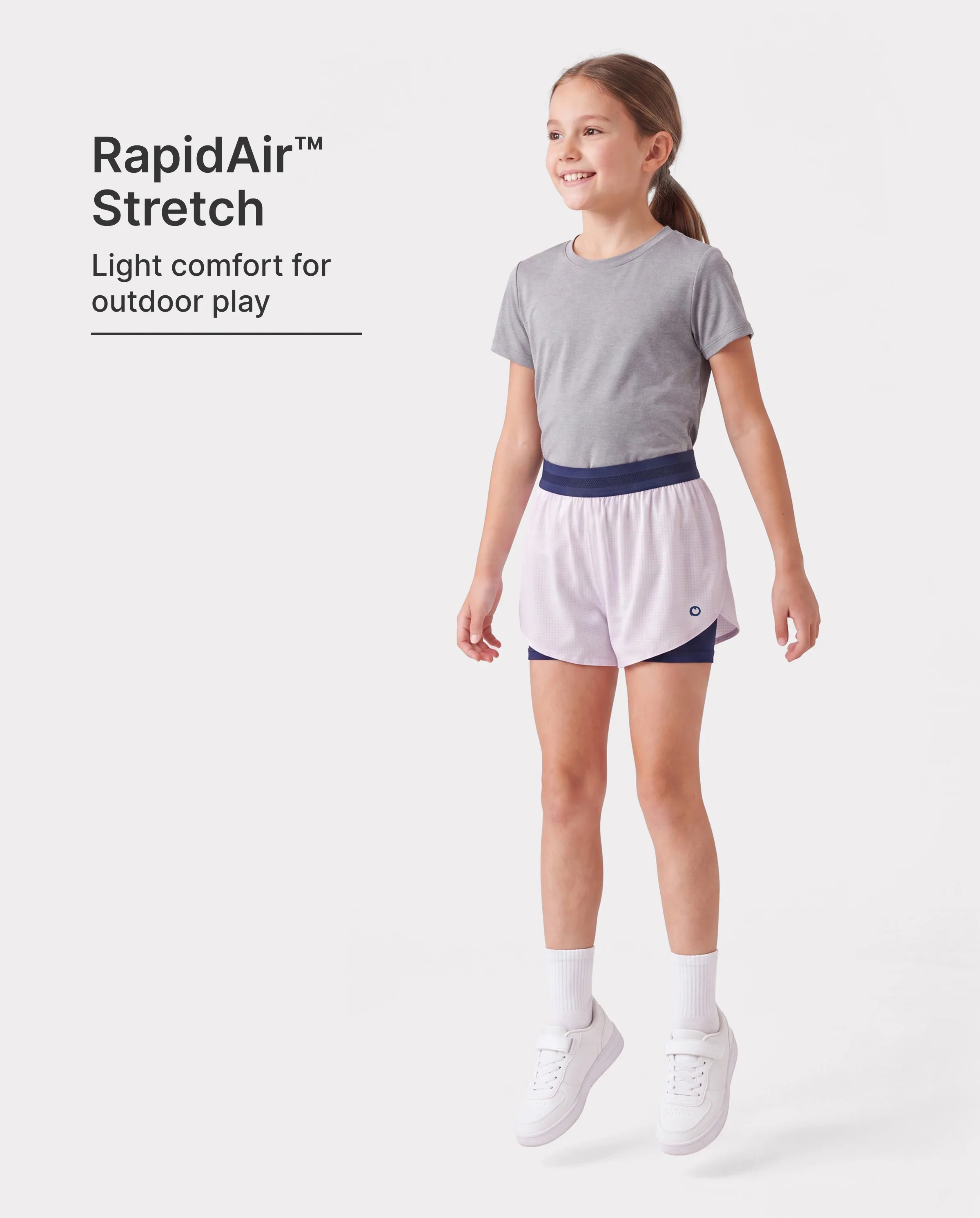 PatPat Lightflow Activewear Kid Girl Athletic Ultra Light Quick Dry Active Shorts with Bamboo Viscose Liner Light Purple - Image 3