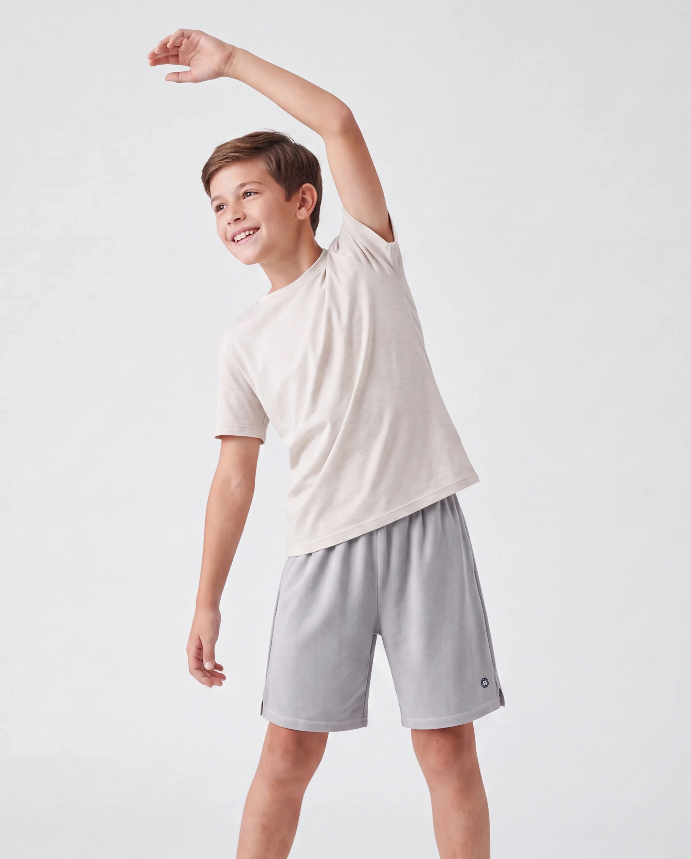 PatPat Rapidair activewear kid boy athletic quick dry breathable short swith pockets Grey - Image 3