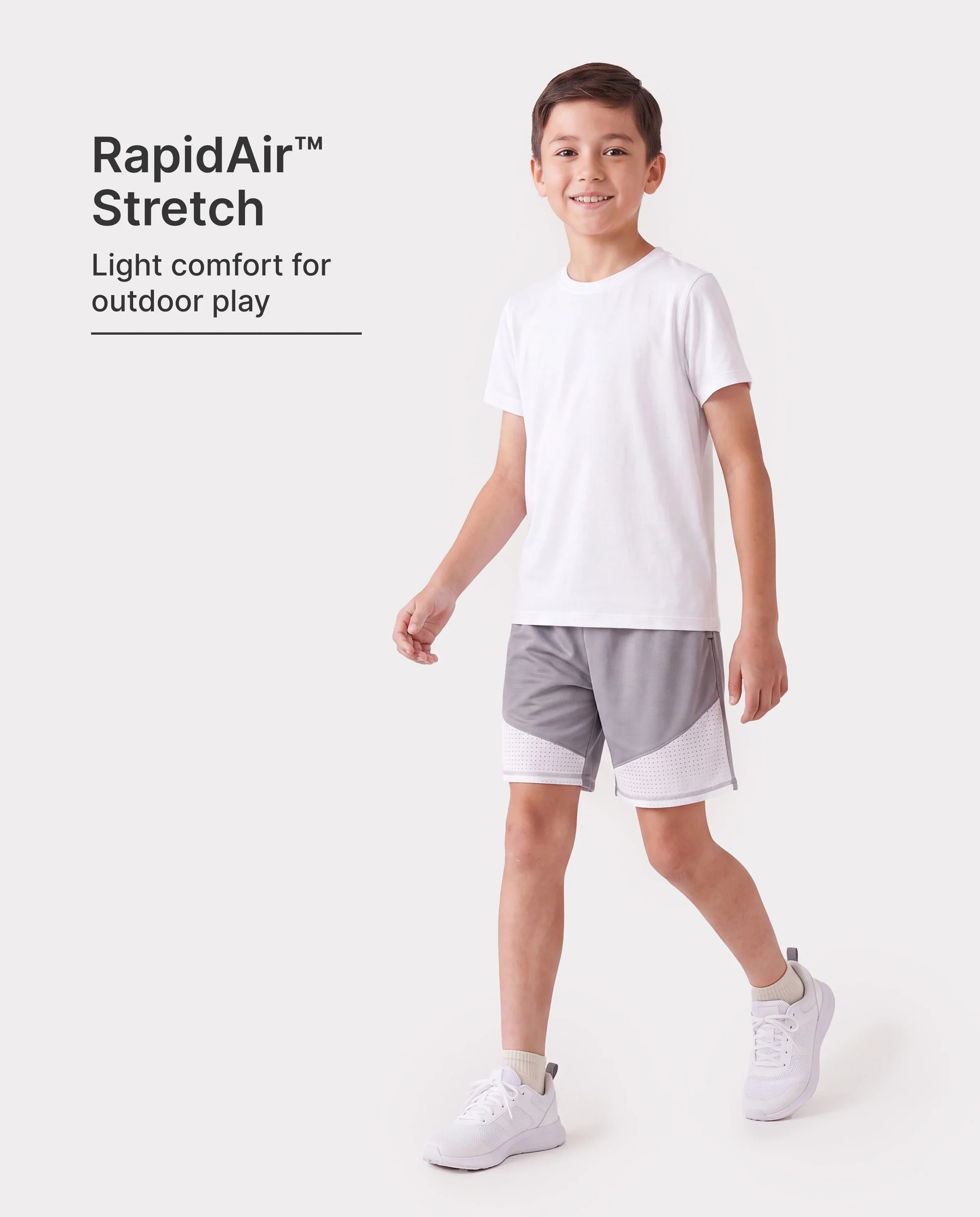 PatPat Rapidair activewear Kid Boy Athletic Quick-Dry Breathable Shorts with Pockets Grey - Image 2