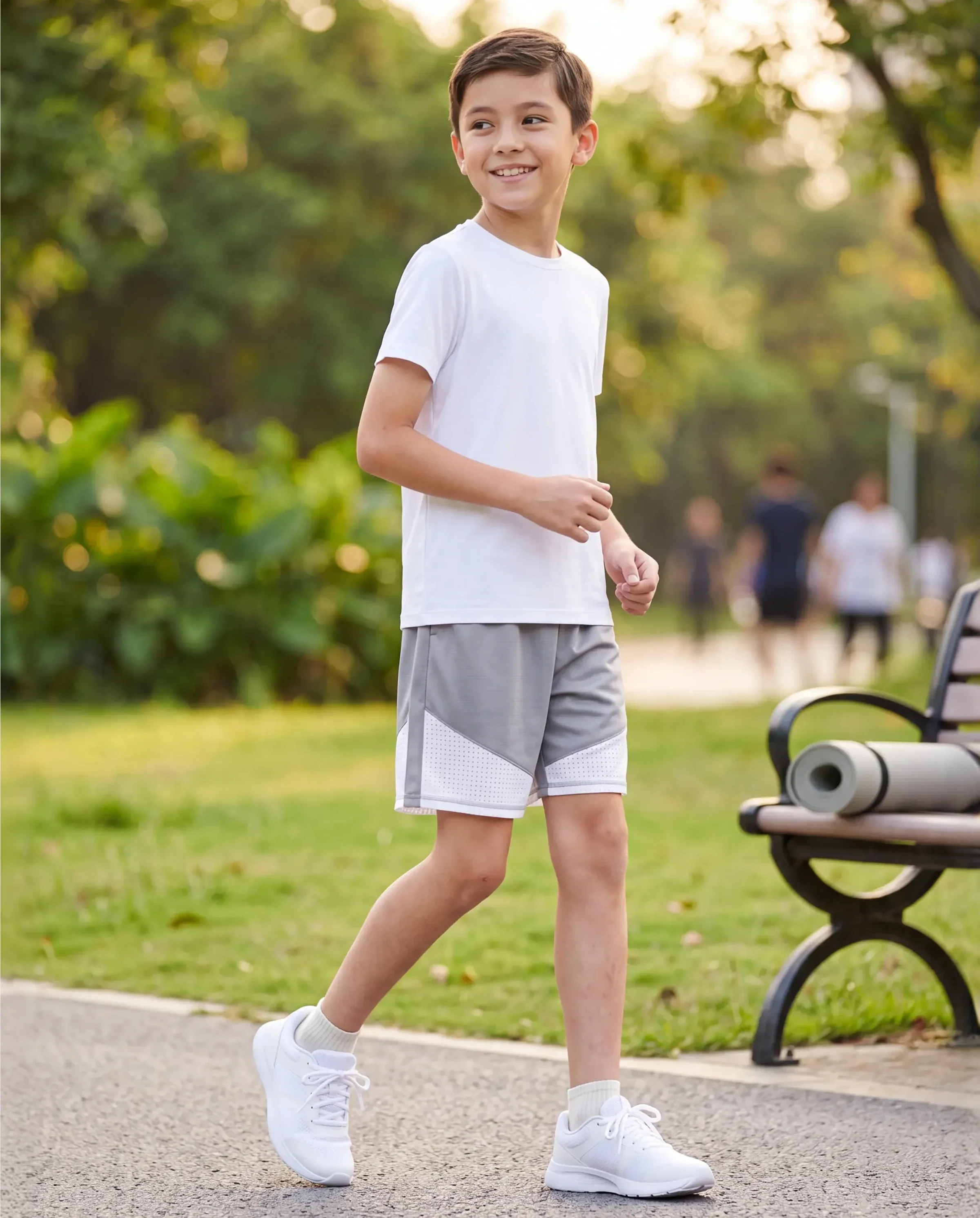 PatPat Rapidair activewear Kid Boy Athletic Quick-Dry Breathable Shorts with Pockets Grey - Image 6