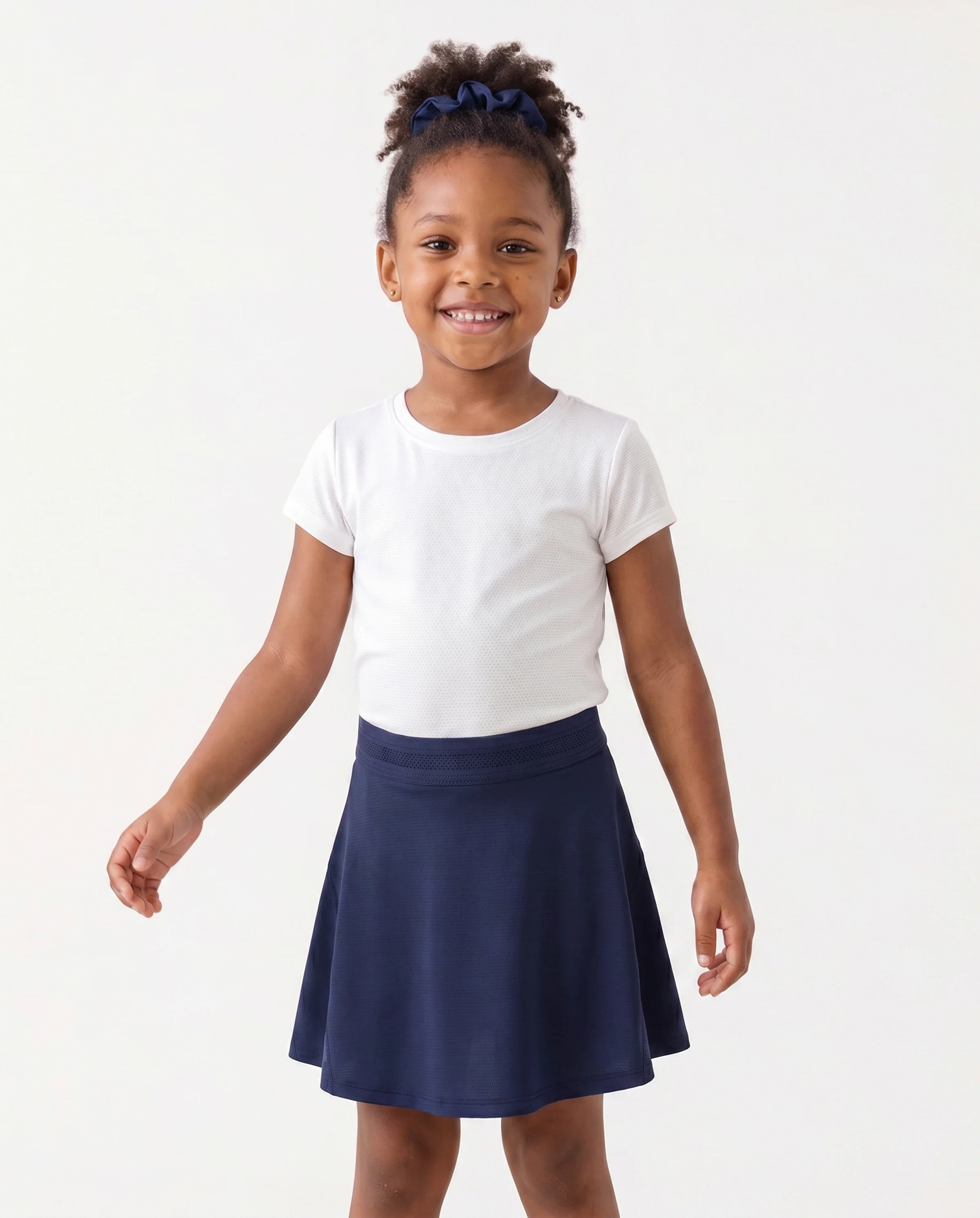 PatPat Rapidair activewear Kid Girl Athletic 2 in 1 Tennis Skort with Bamboo Viscose Shorts & Pocket Deep Blue