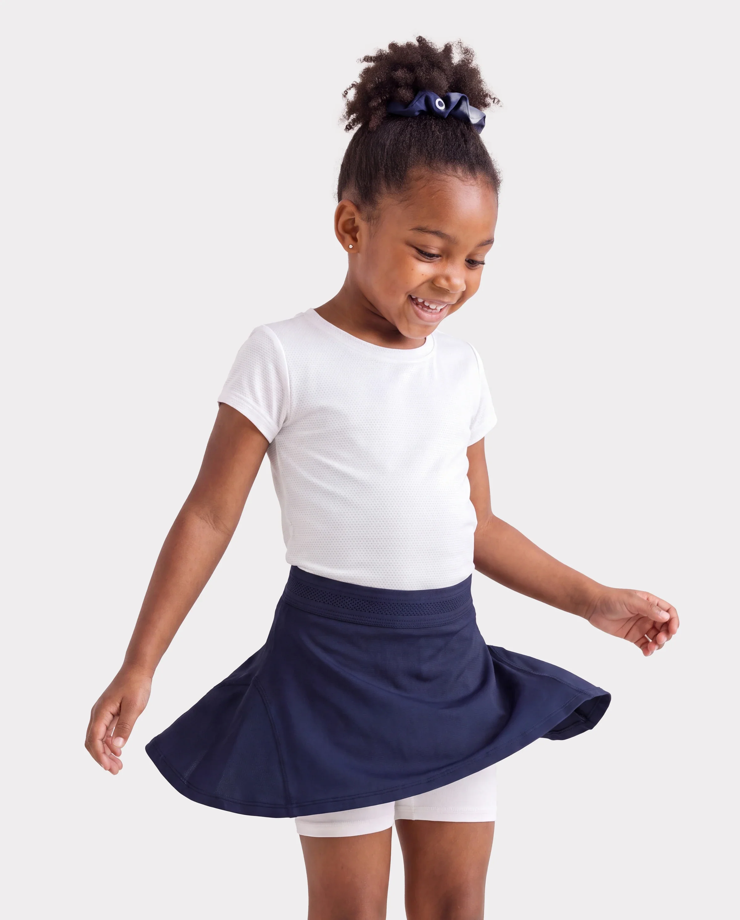 PatPat Rapidair activewear Kid Girl Athletic 2 in 1 Tennis Skort with Bamboo Viscose Shorts & Pocket Deep Blue - Image 3