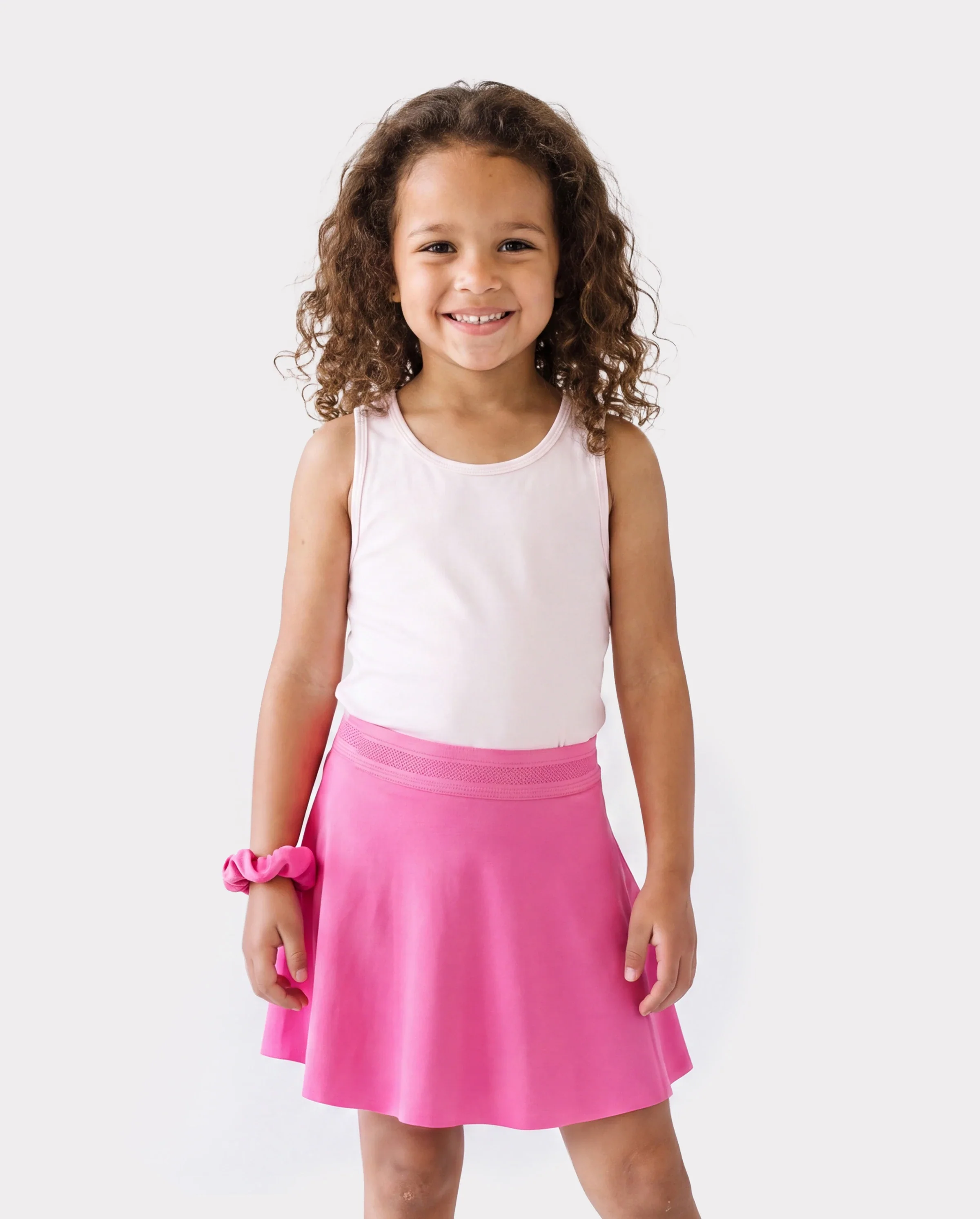 PatPat Rapidair activewear Kid Girl Athletic 2 in 1 Tennis Skort with Bamboo Viscose Shorts & Pocket Hot Pink