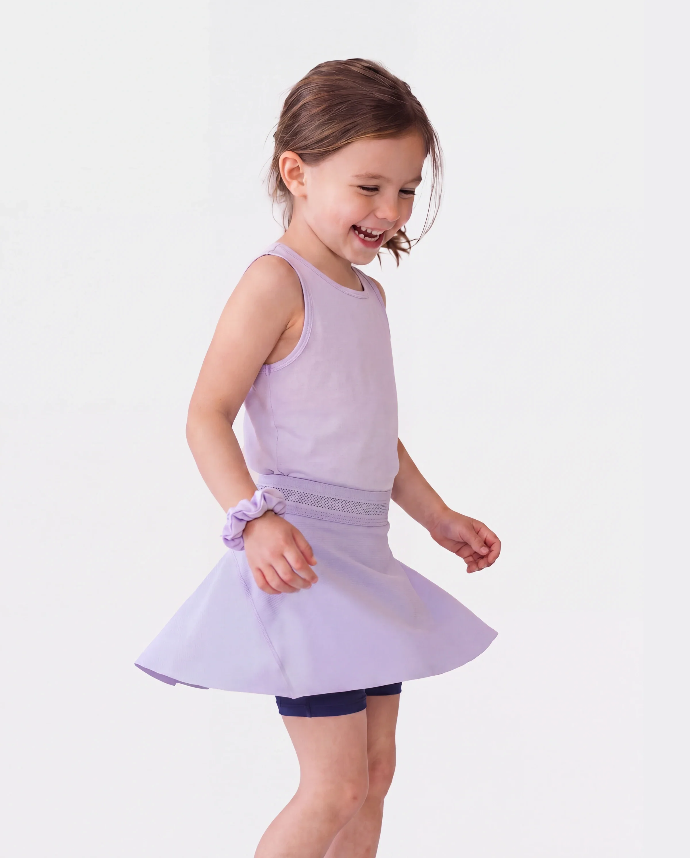 PatPat Rapidair activewear Kid Girl Athletic 2 in 1 Tennis Skort with Bamboo Viscose Shorts & Pocket Light Purple - Image 3
