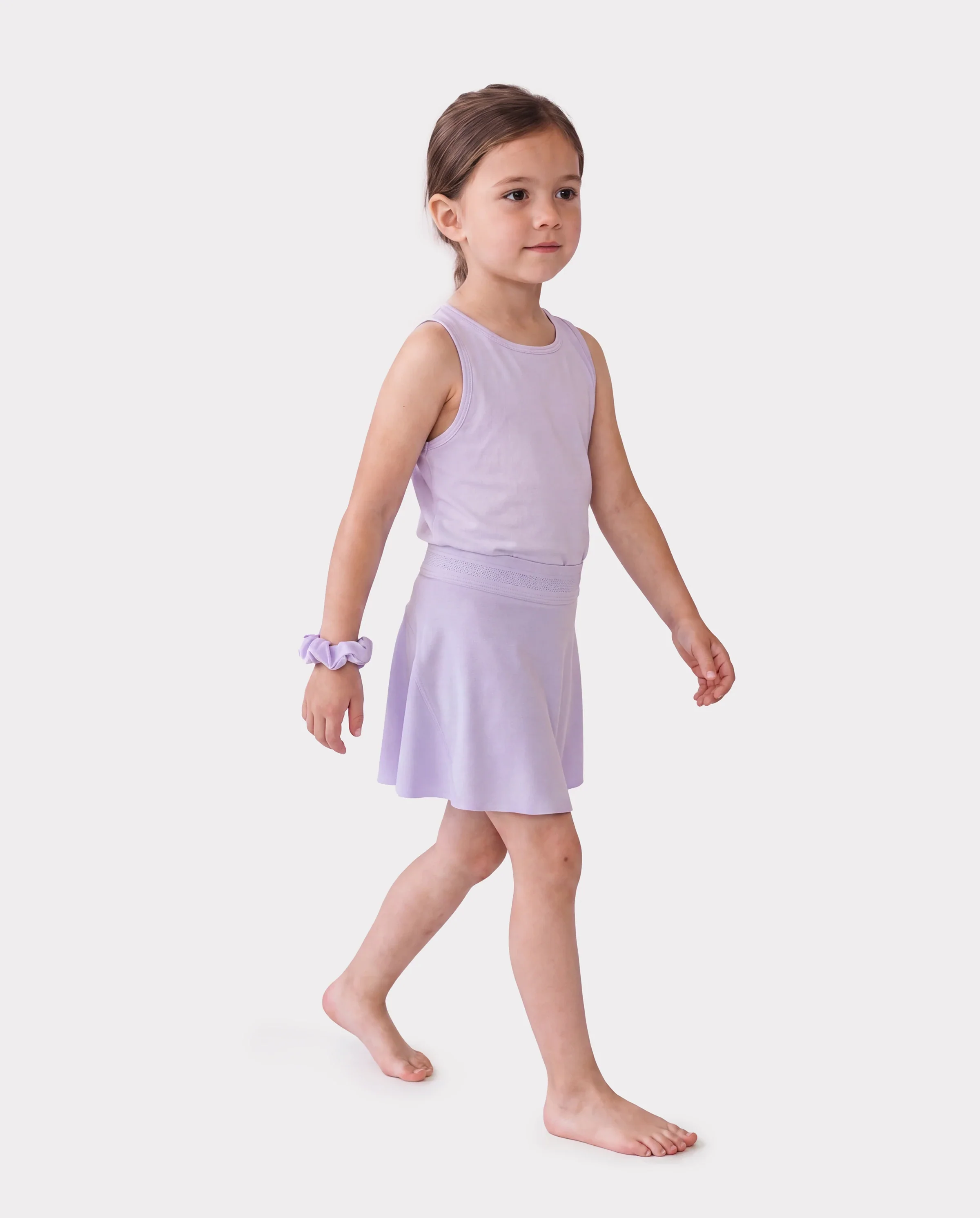 PatPat Rapidair activewear Kid Girl Athletic 2 in 1 Tennis Skort with Bamboo Viscose Shorts & Pocket Light Purple - Image 4