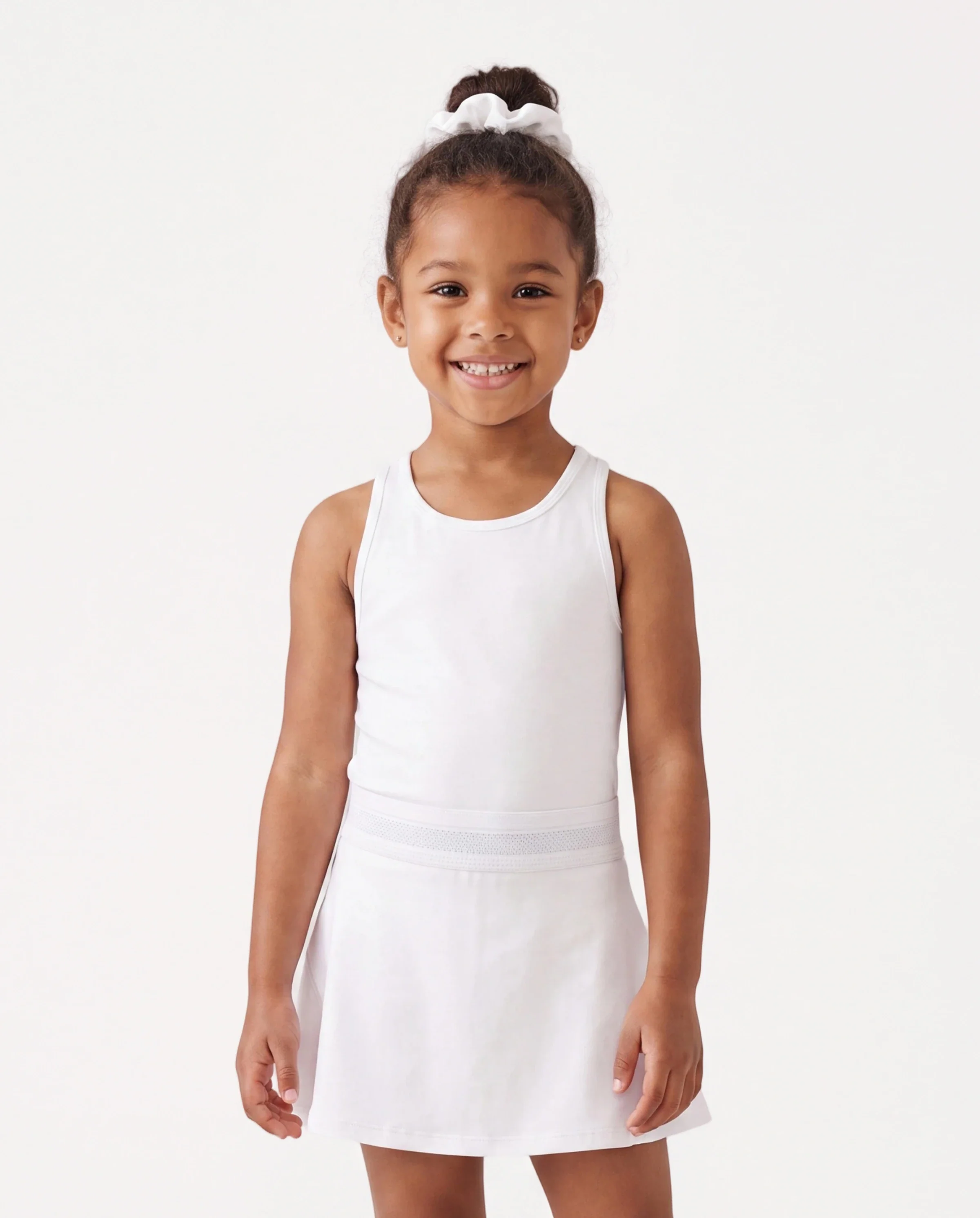 PatPat Rapidair activewear Kid Girl Athletic 2 in 1 Tennis Skort with Bamboo Viscose Shorts & Pocket White