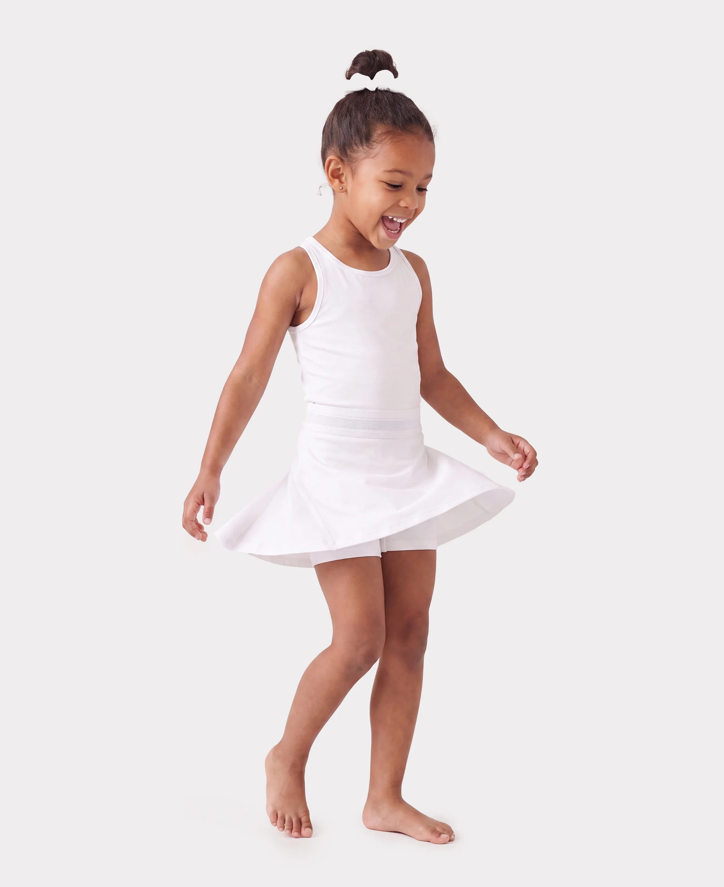 PatPat Rapidair activewear Kid Girl Athletic 2 in 1 Tennis Skort with Bamboo Viscose Shorts & Pocket White - Image 3
