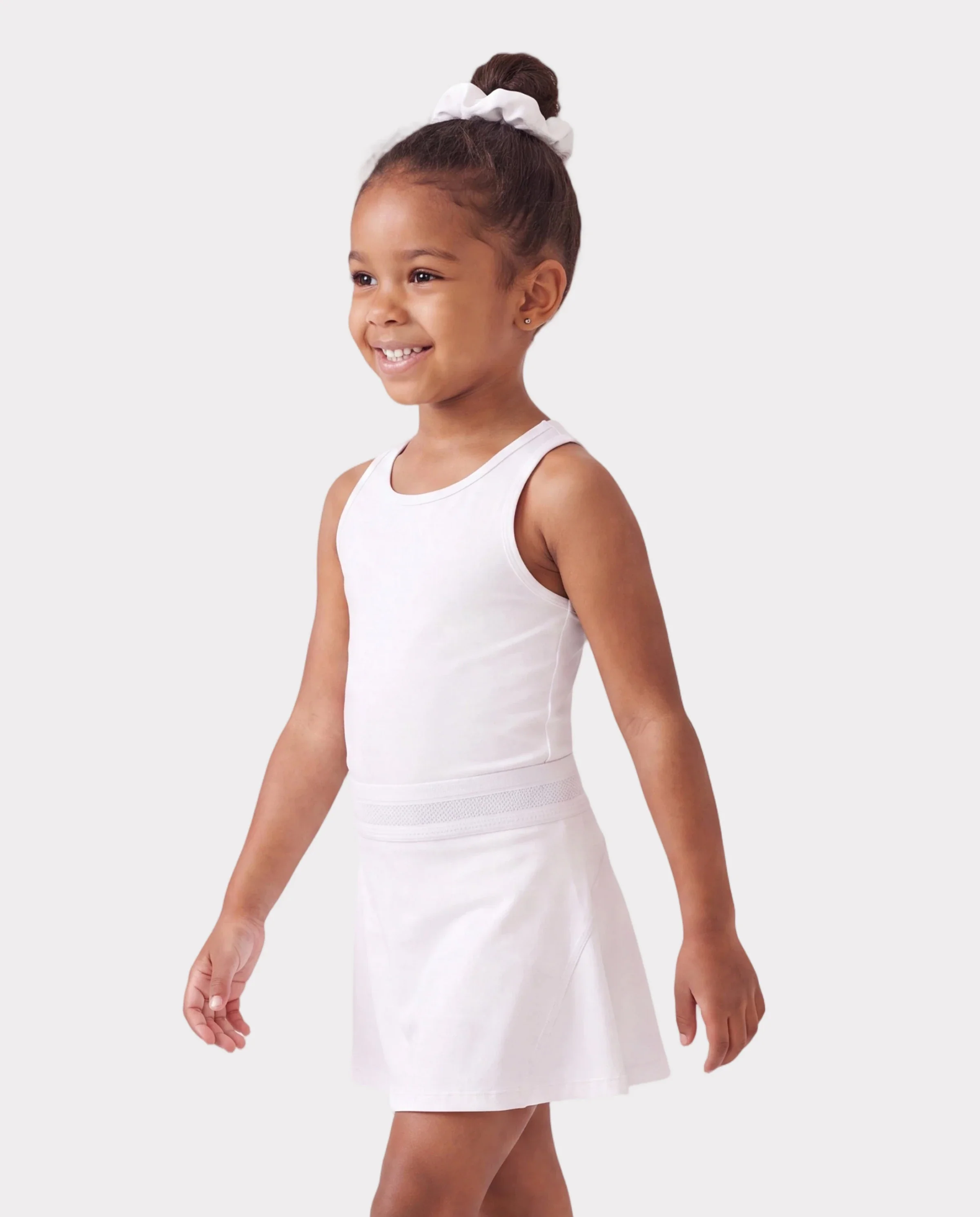 PatPat Rapidair activewear Kid Girl Athletic 2 in 1 Tennis Skort with Bamboo Viscose Shorts & Pocket White - Image 4