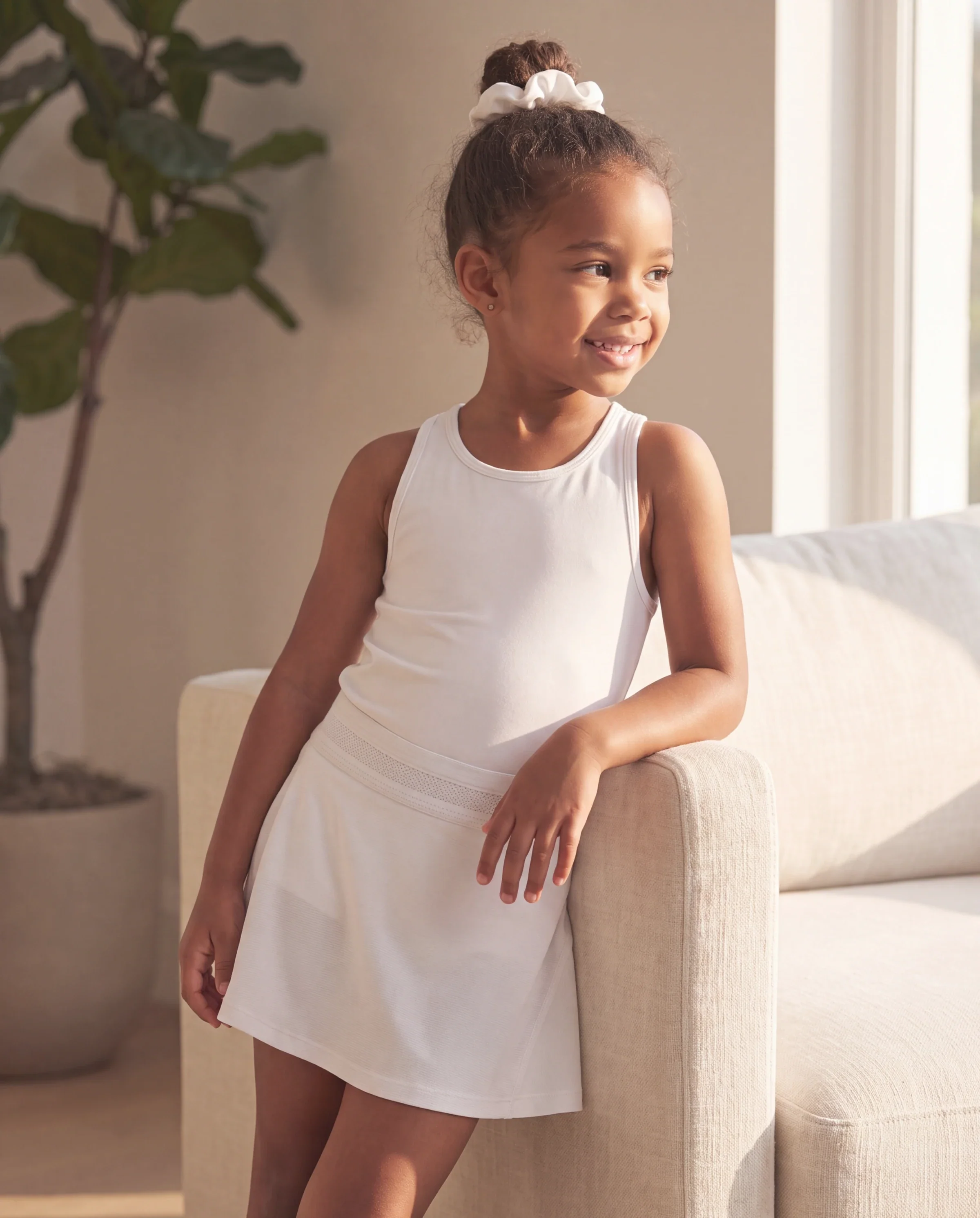 PatPat Rapidair activewear Kid Girl Athletic 2 in 1 Tennis Skort with Bamboo Viscose Shorts & Pocket White - Image 7