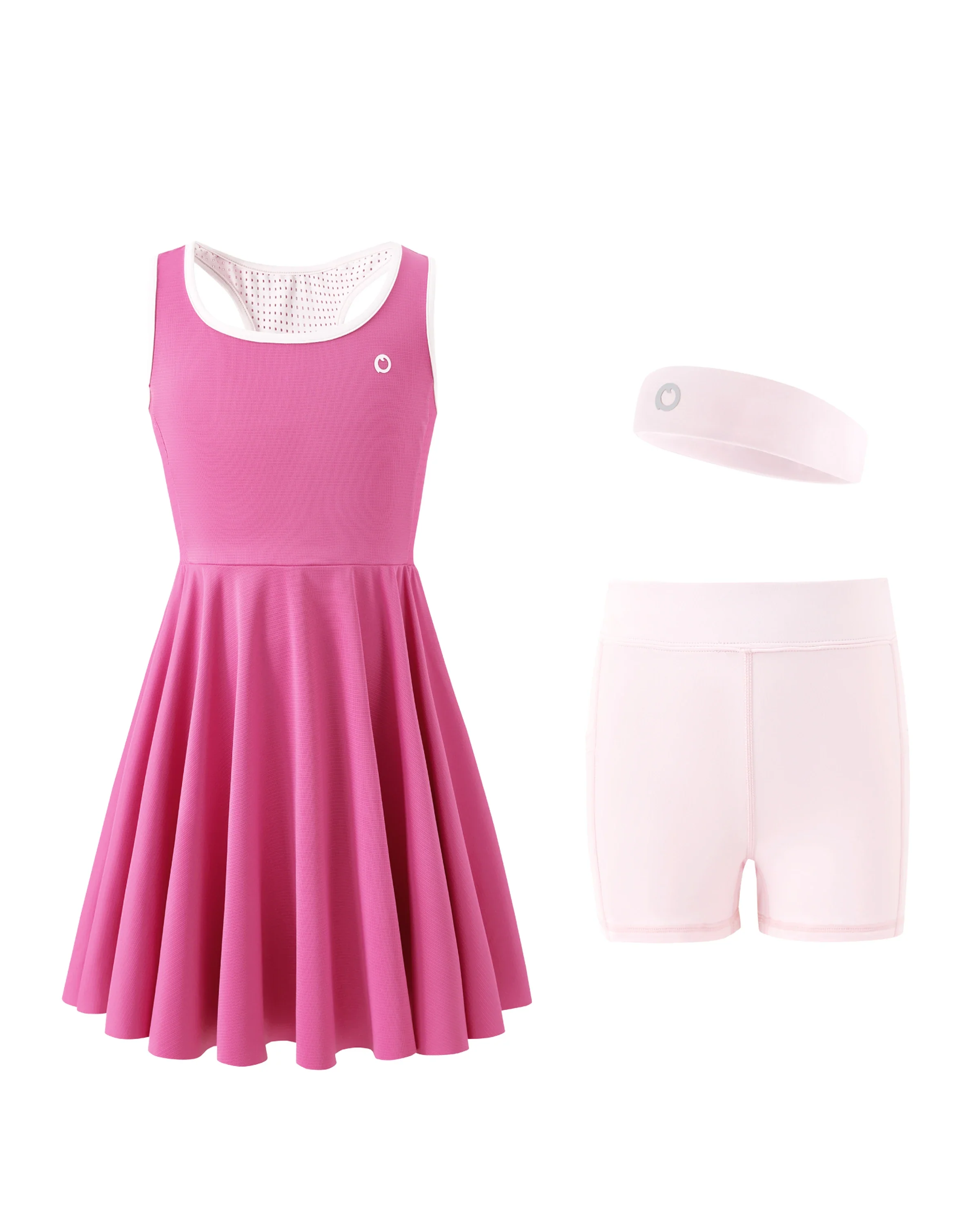 PatPat Rapidair activewear Kid Girl Tennis Dress with Headband & Shorts with Pockets Hot Pink - Image 6