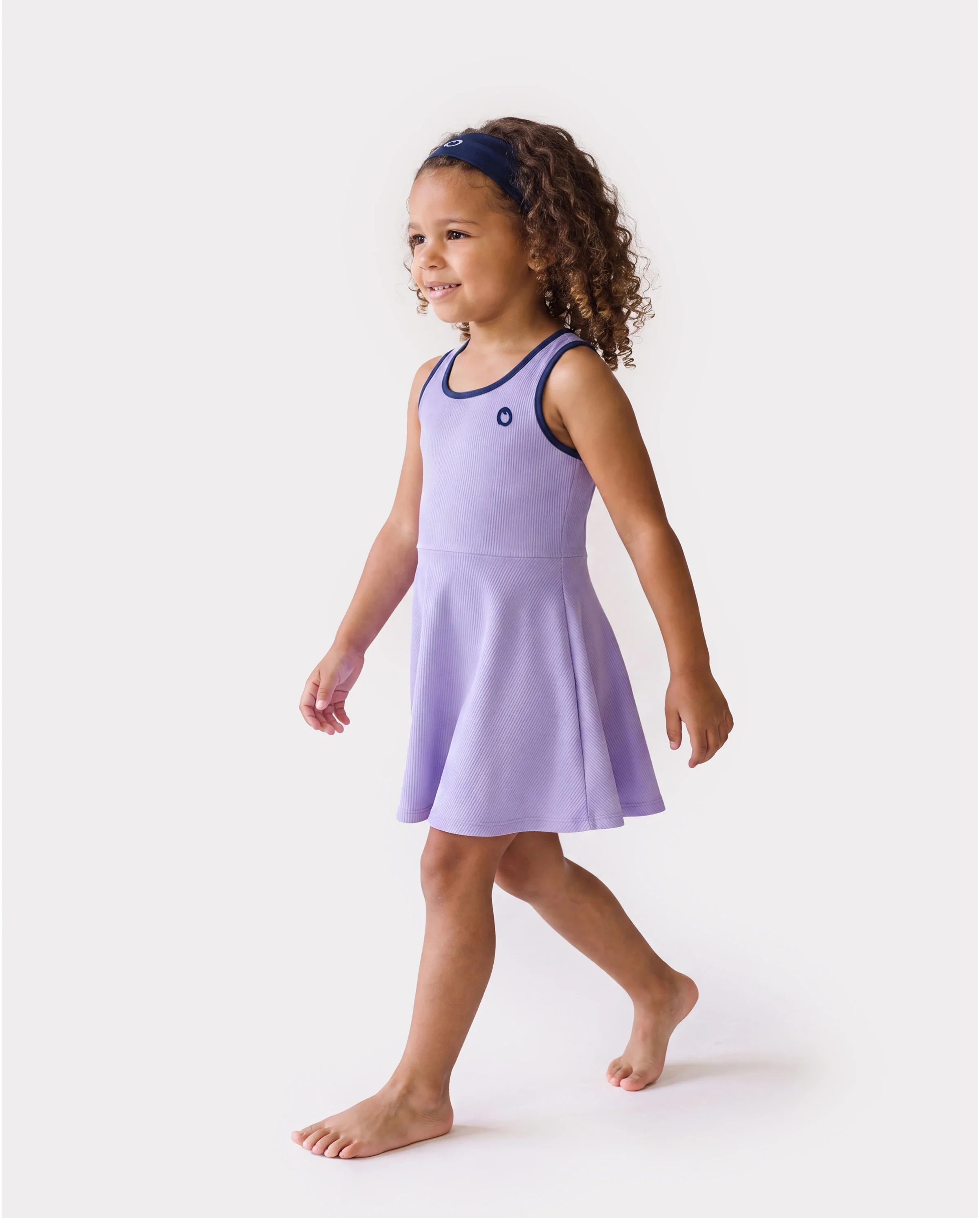 PatPat Rapidair activewear Kid Girl Tennis Dress with Headband & Shorts with Pockets Light Purple - Image 4