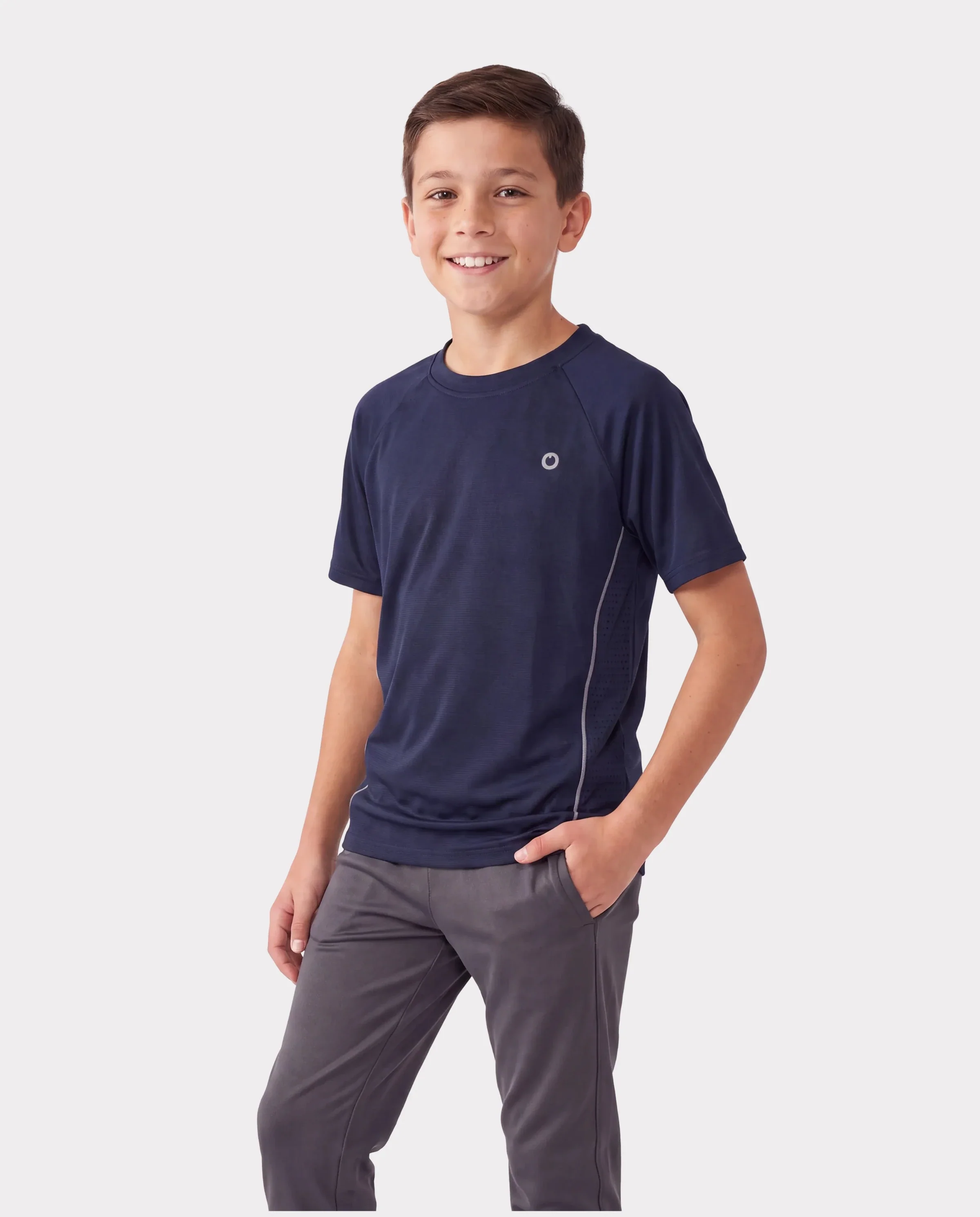 PatPat Rapidair activewear Kids Boy/Girl Athletic Quick-Dry & Instant-Cooling UPF 100+ Rash Guard T-Shirt Deep Blue - Image 2
