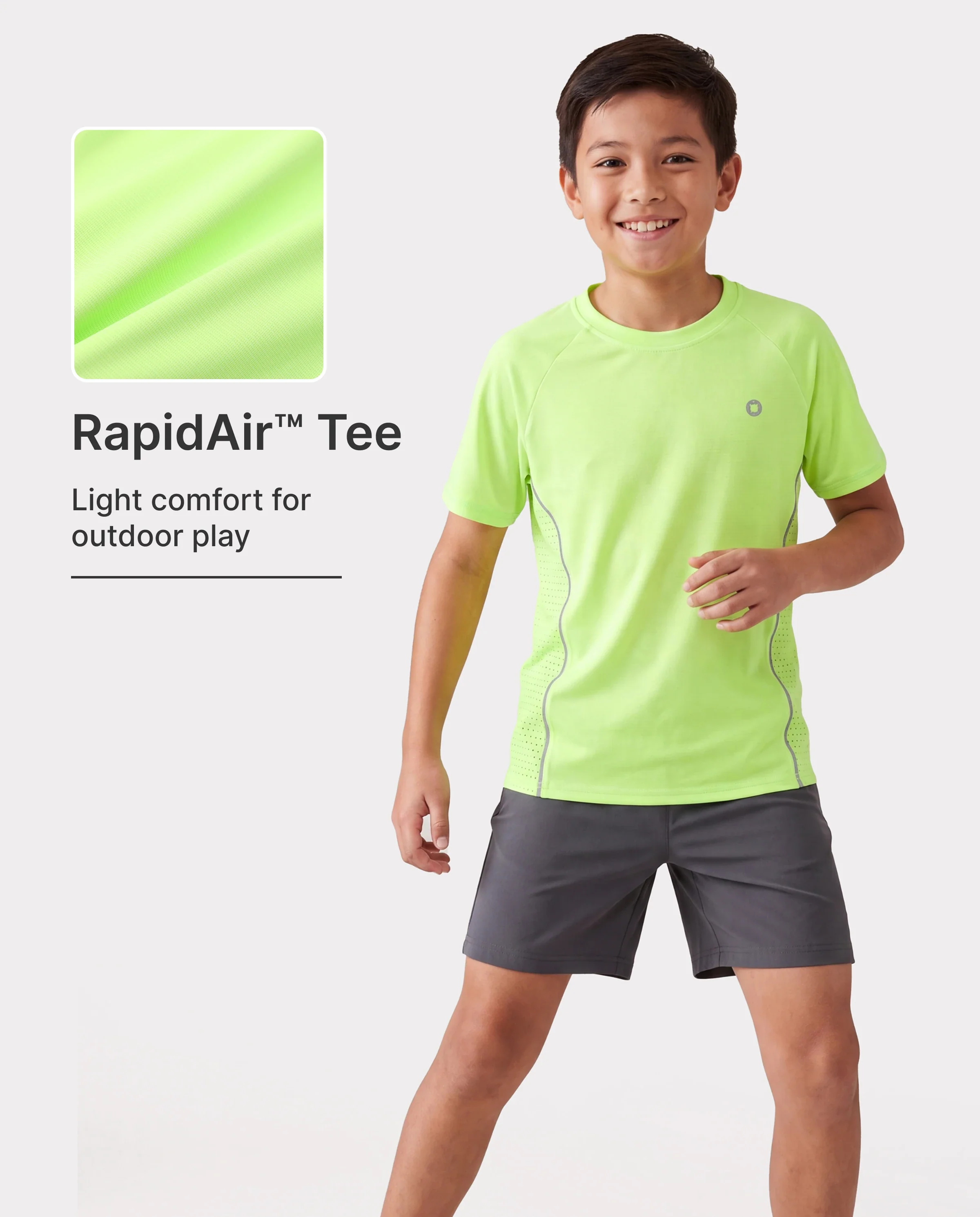 PatPat Rapidair activewear Kids Boy/Girl Athletic Quick-Dry & Instant-Cooling UPF 100+ Rash Guard T-Shirt Green - Image 3